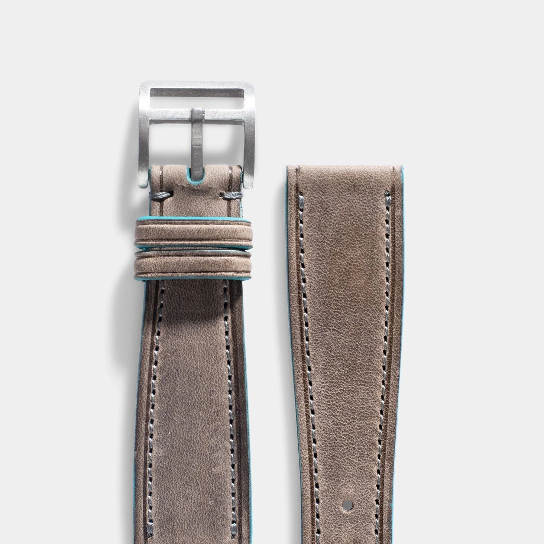 Baie des Anges Grey Leather Watch Strap - Image 3
