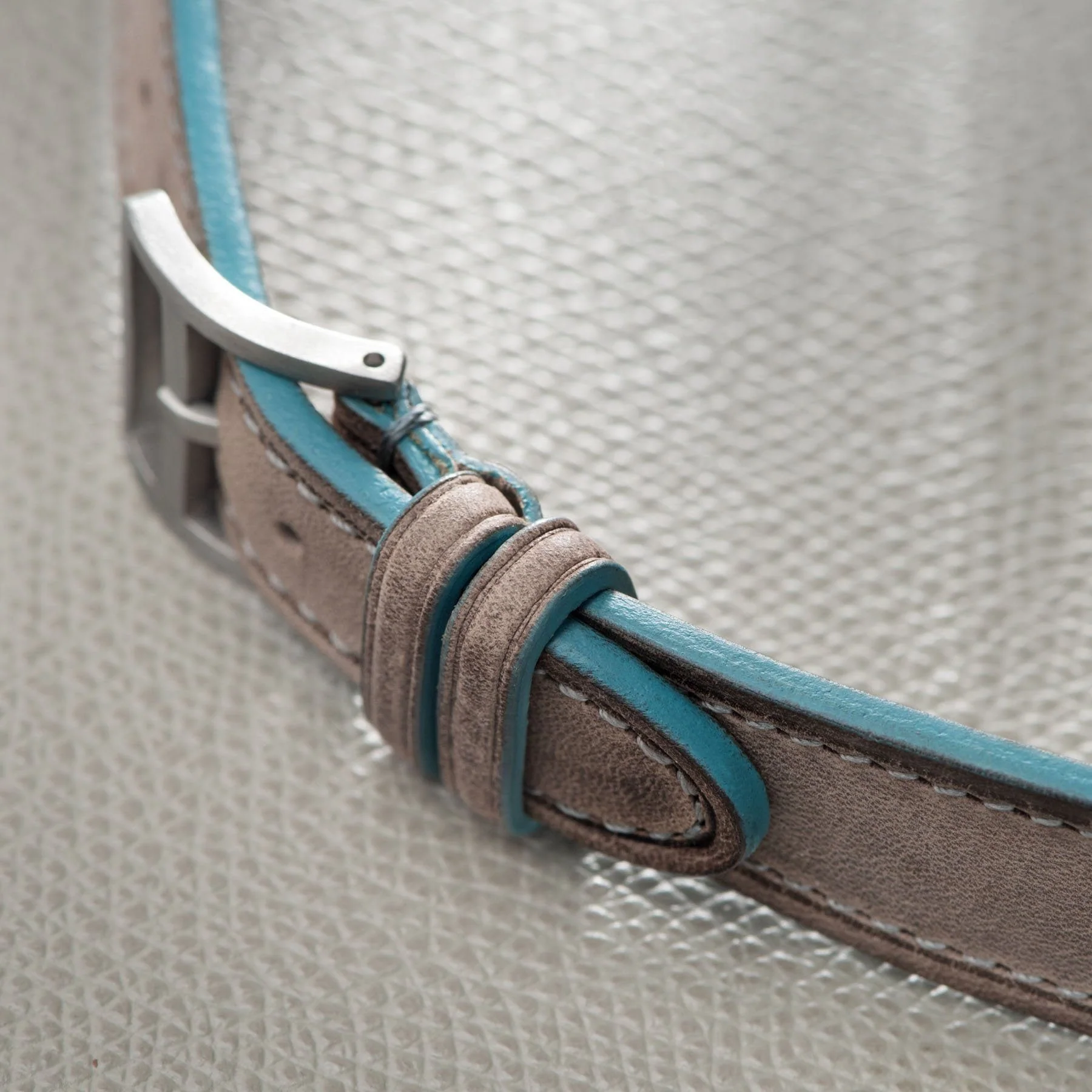 Baie des Anges Grey Leather Watch Strap - Image 4