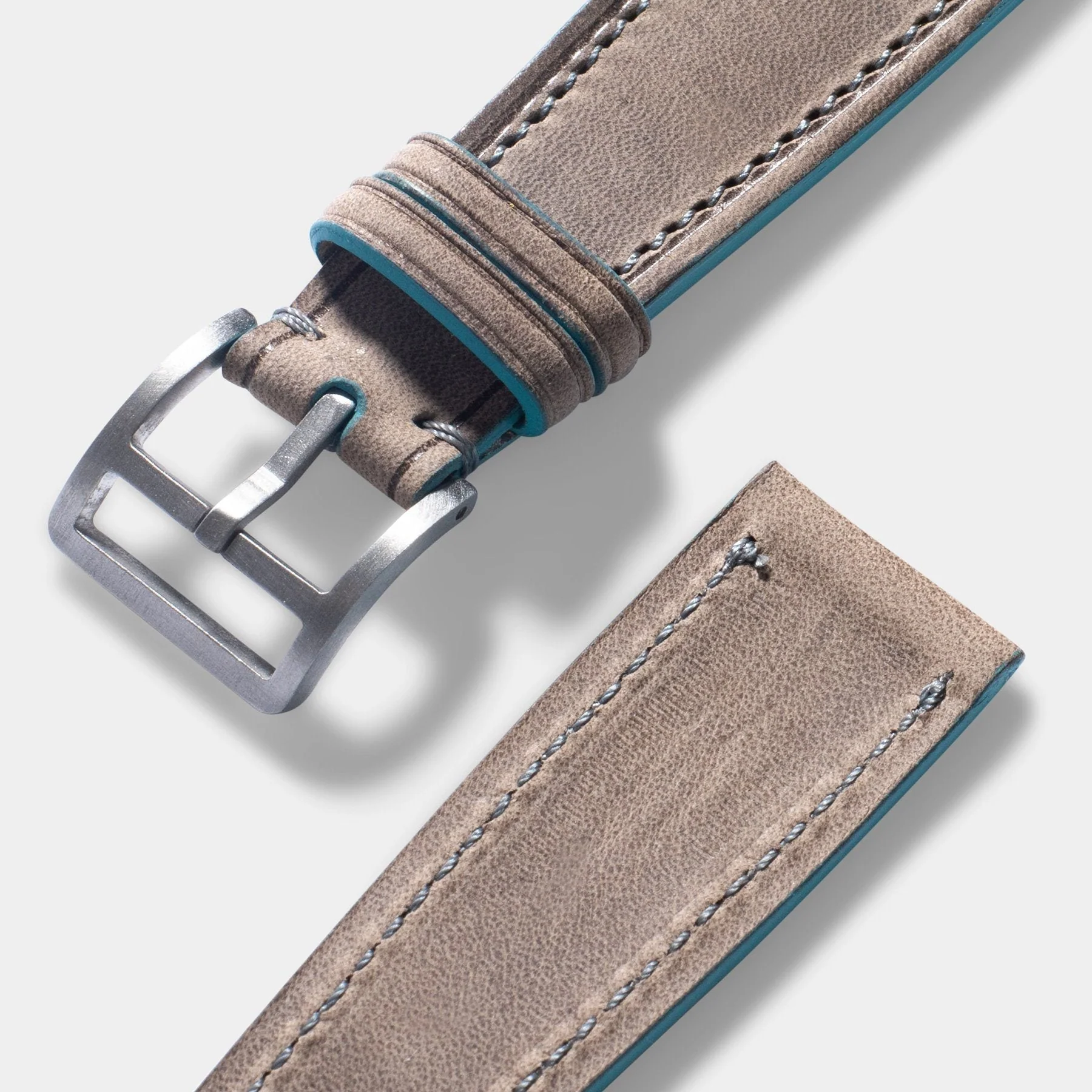 Baie des Anges Grey Leather Watch Strap - Image 7