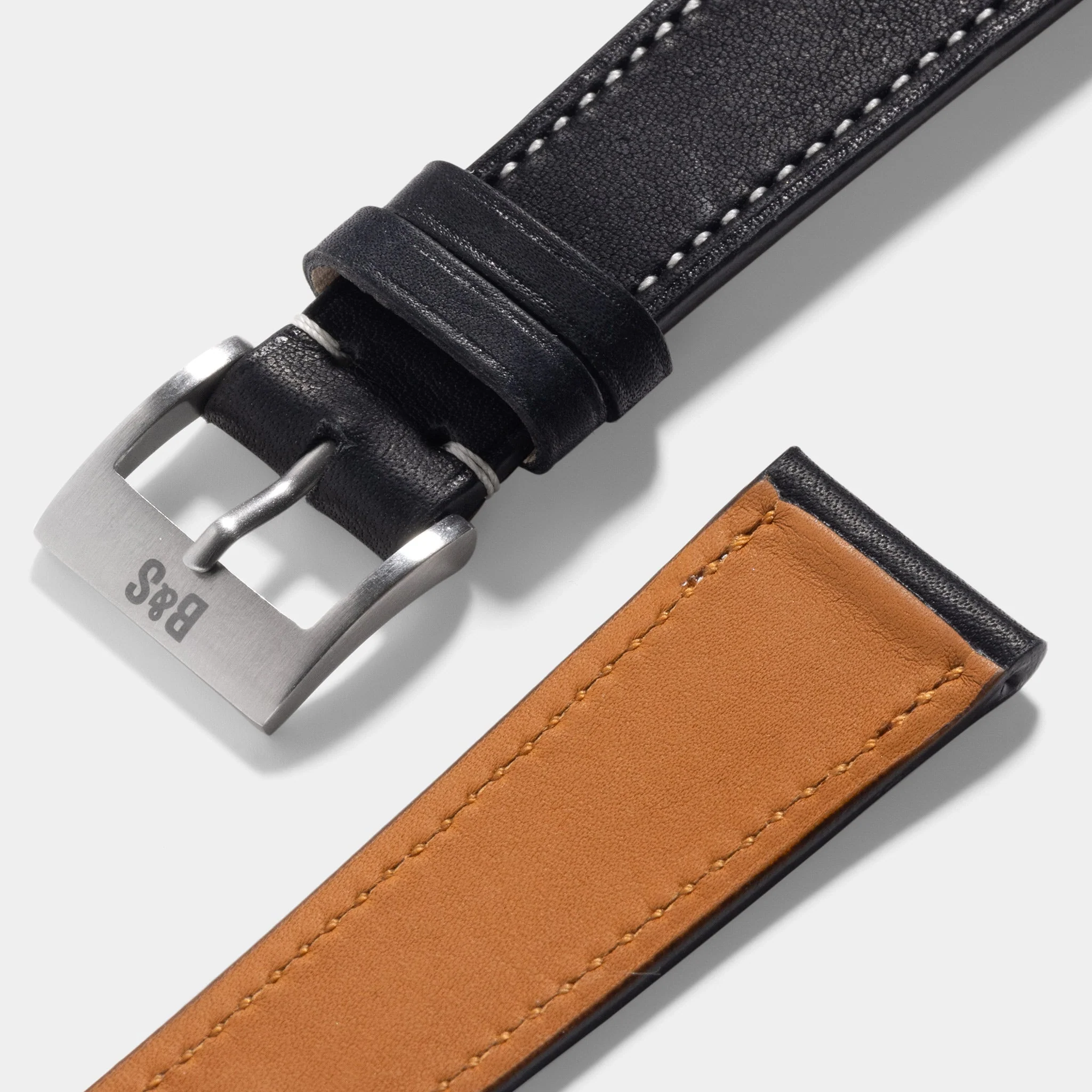 Chevalin Black Leather Watch Strap - Image 5