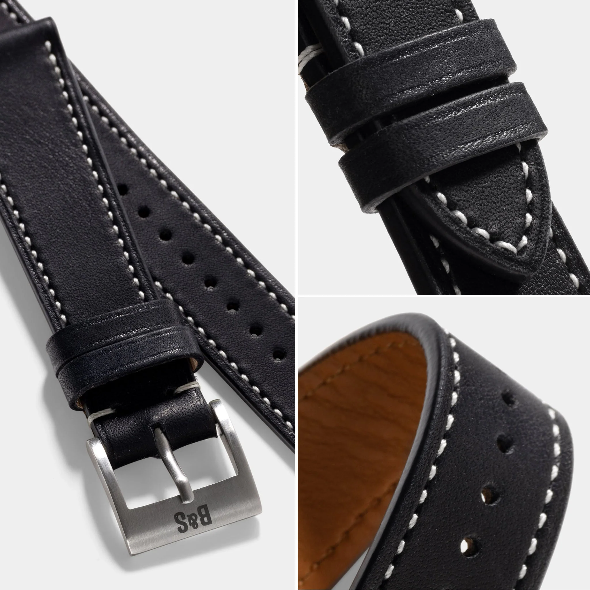 Chevalin Black Leather Watch Strap - Image 6