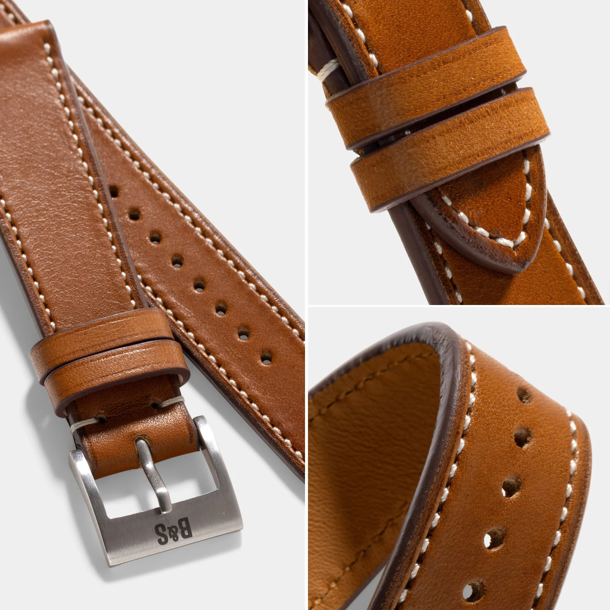 Chevalin Cognac Brown Leather Watch Strap - Image 6