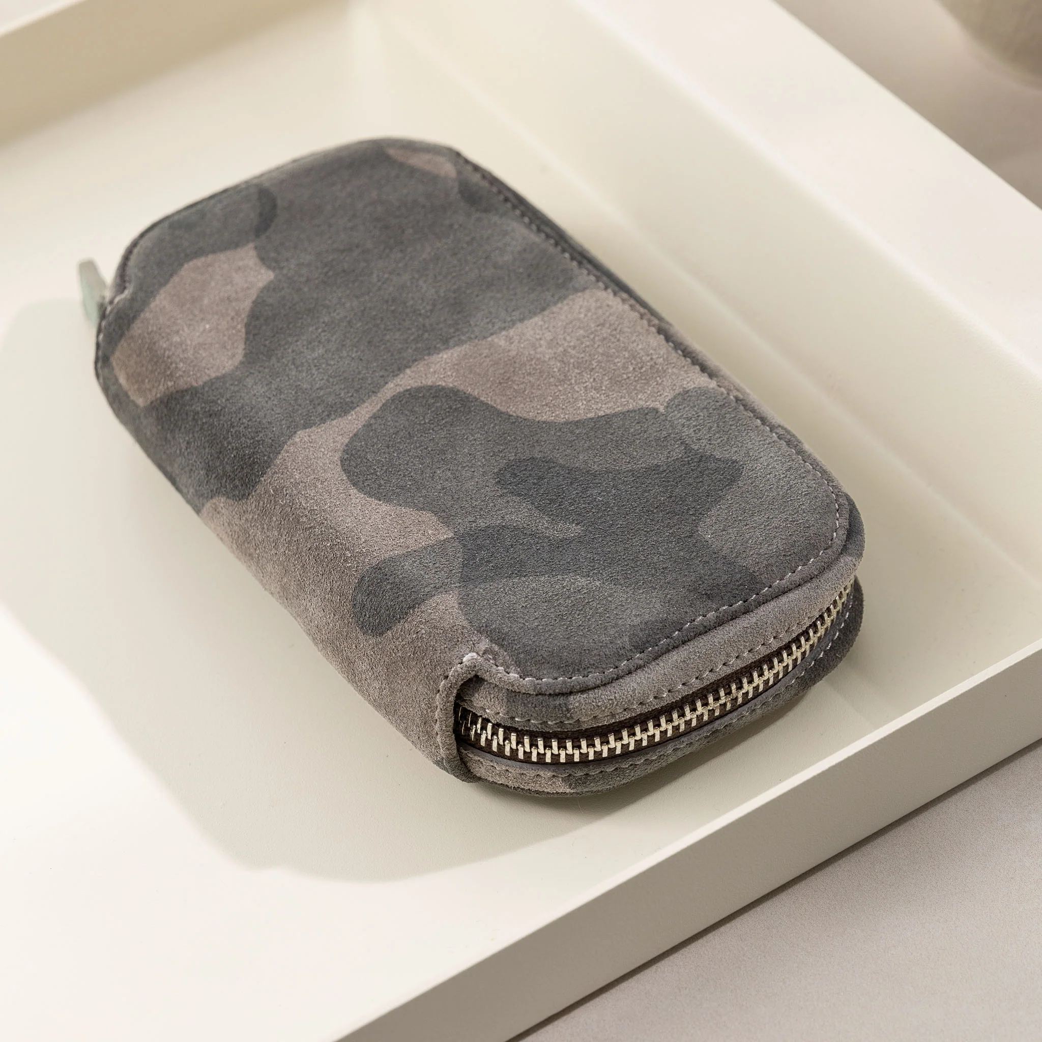 Black Camo 2 Watch Leather Zip Pouch - Image 3