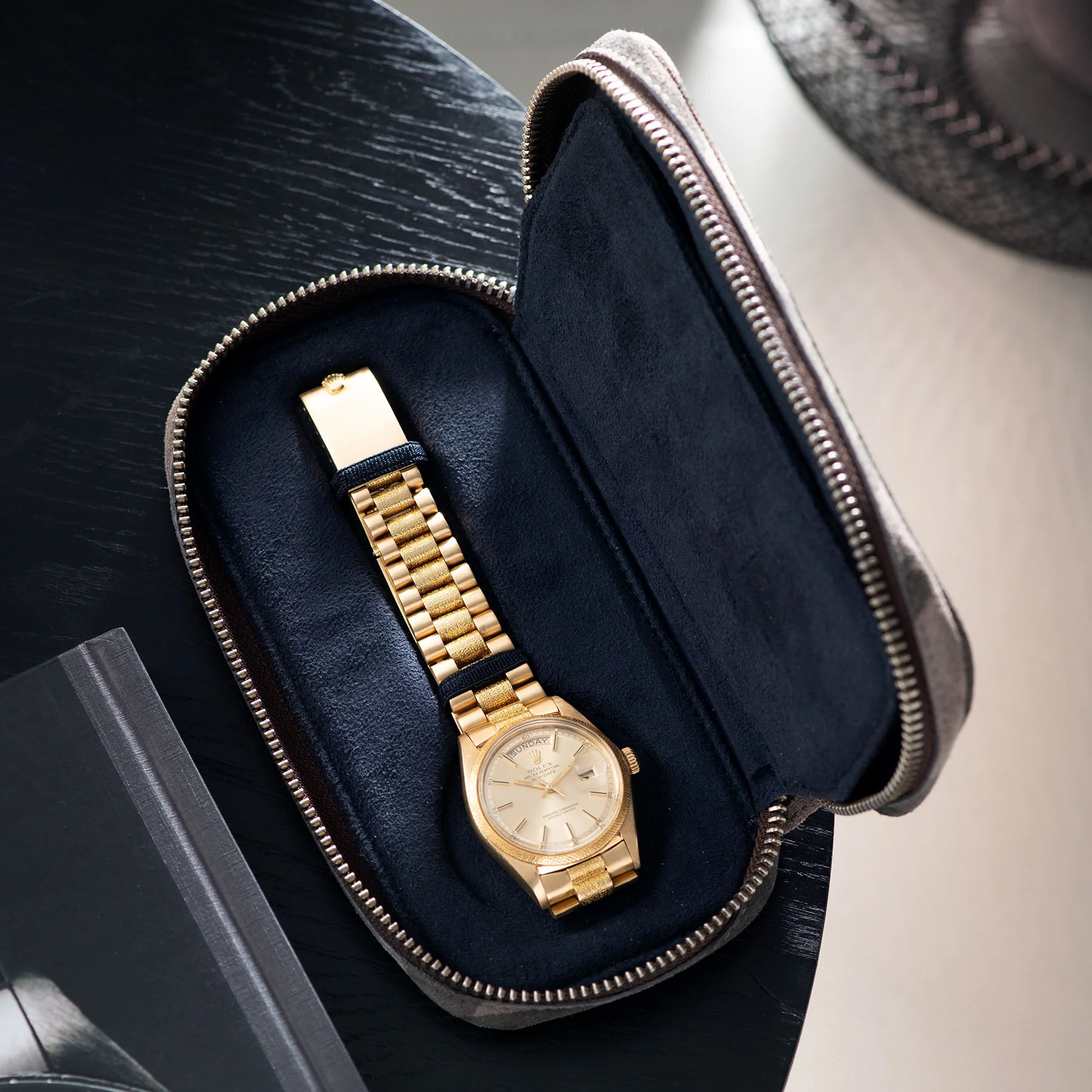 Black Camo 2 Watch Leather Zip Pouch - Image 4