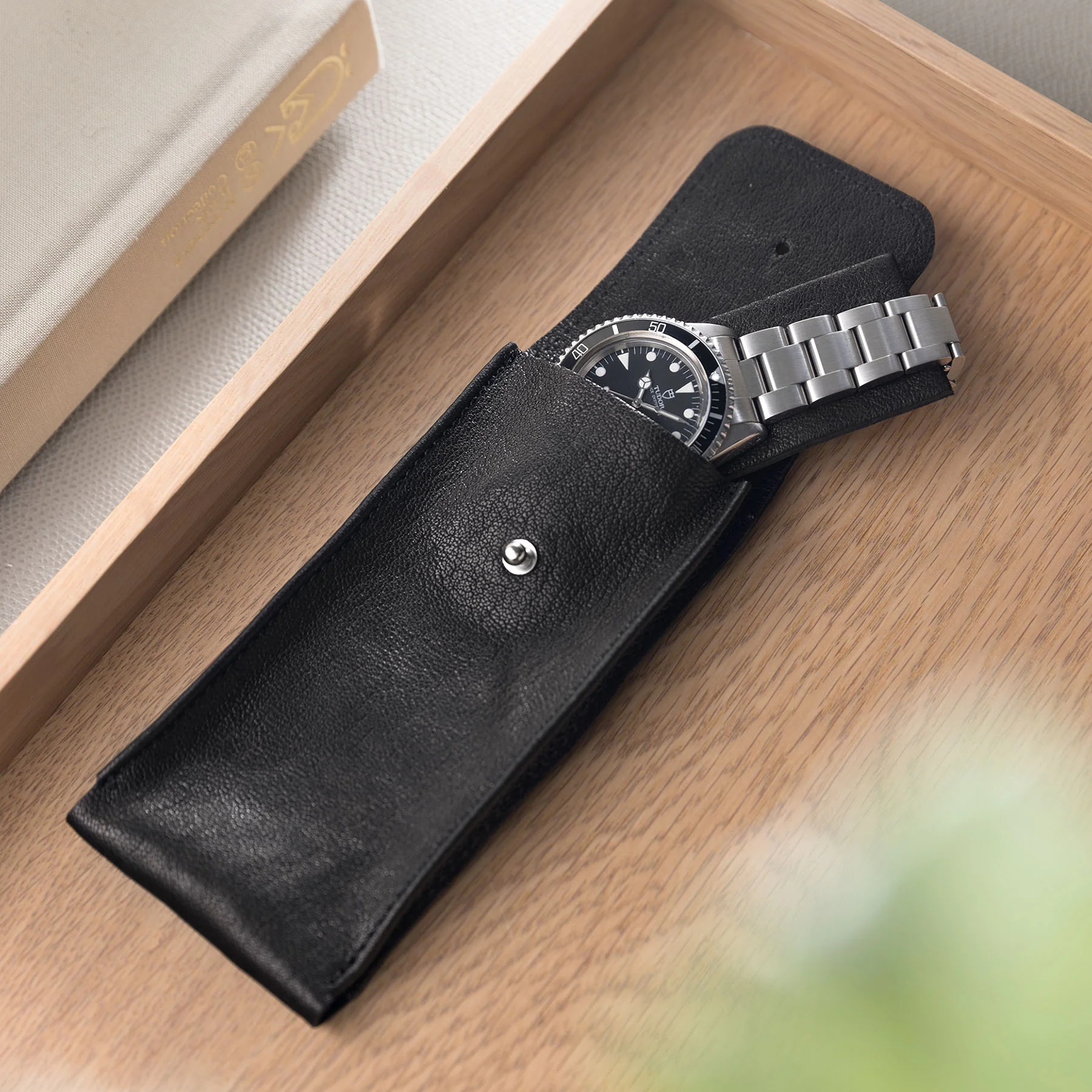 Black Leather Watch pouch - Image 3