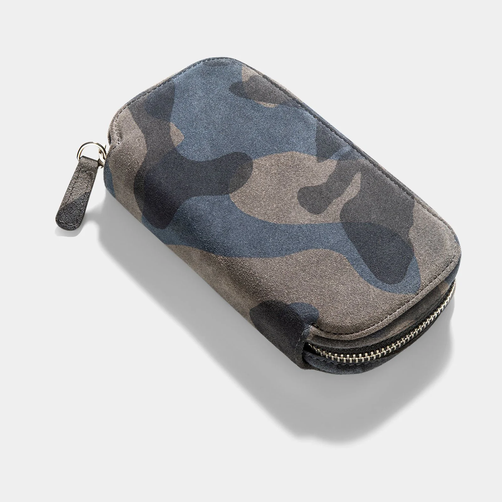Blue Camo 2 Watch Leather Zip Pouch - Image 4