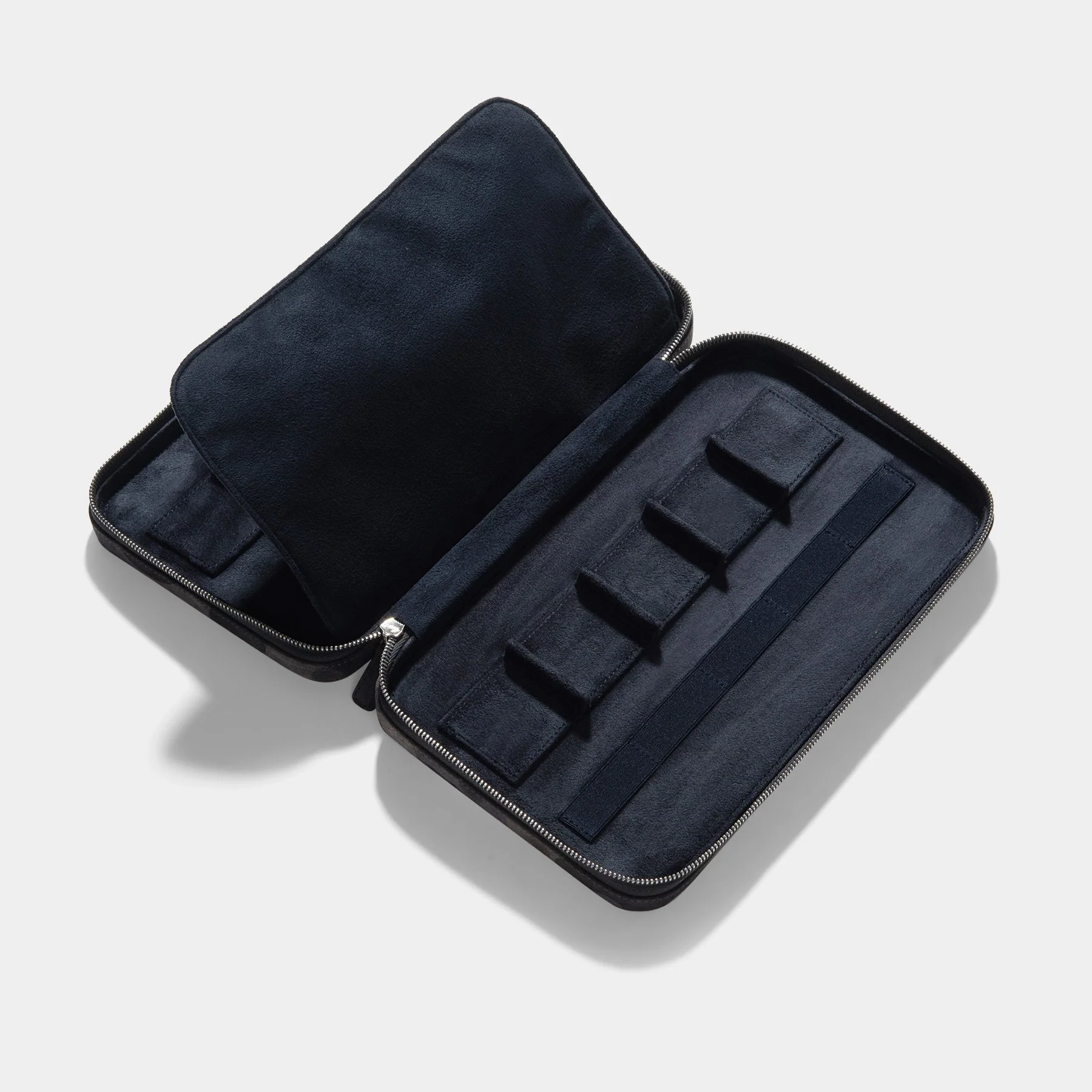 Blue Camo Suede 10 Watch Leather Zip Folder - Image 4