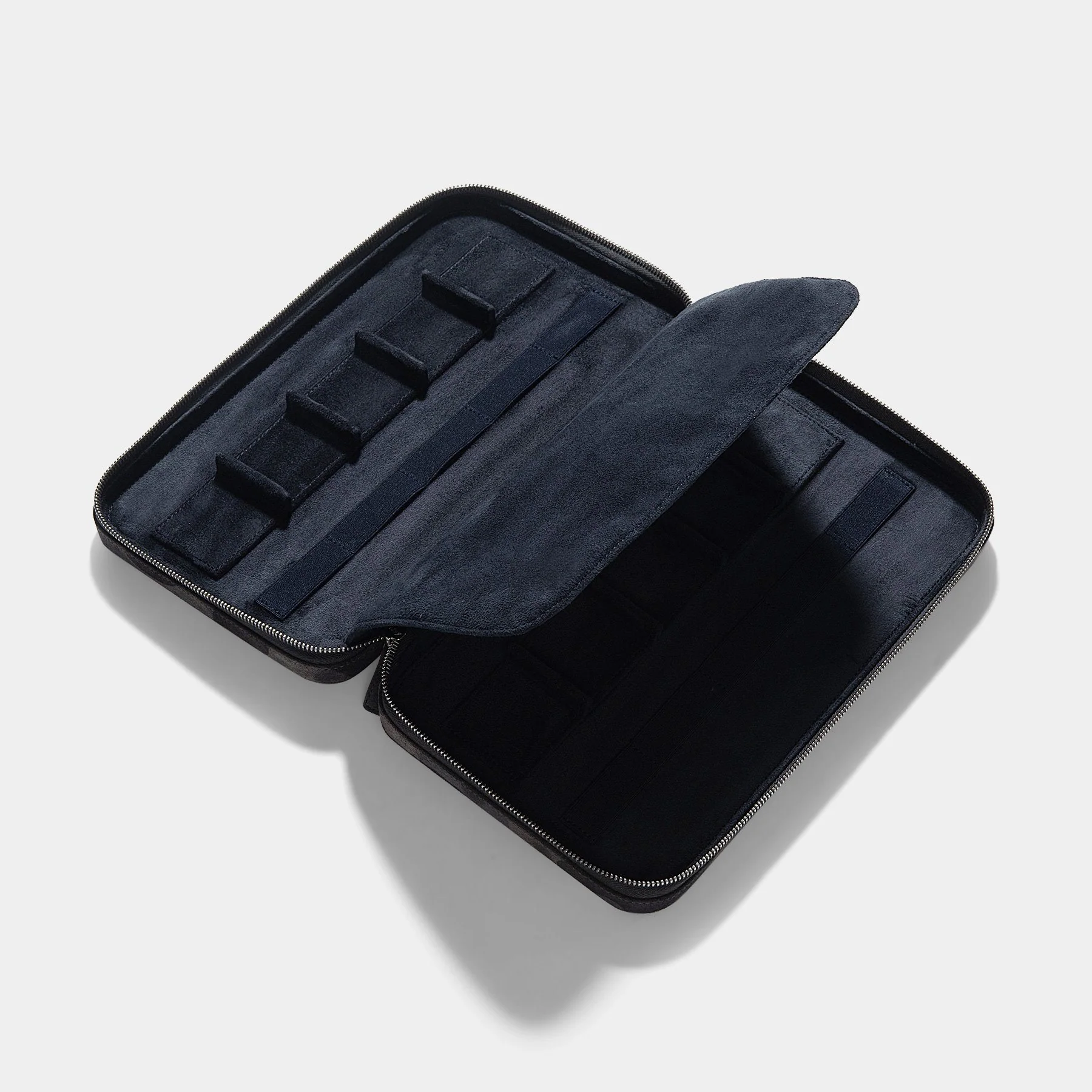 Blue Camo Suede 10 Watch Leather Zip Folder - Image 6