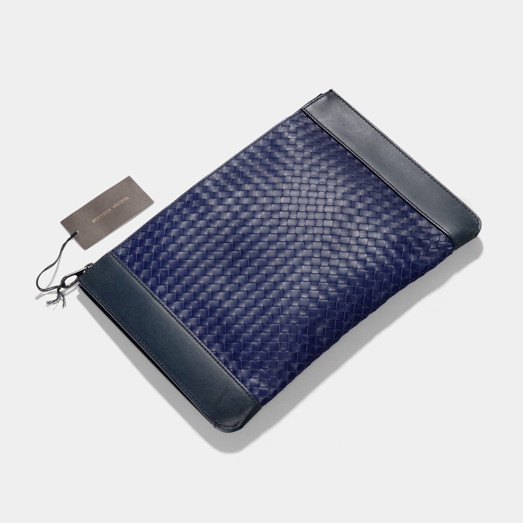 Bottega Veneta  Blue Intrecciato Document Case - Image 3