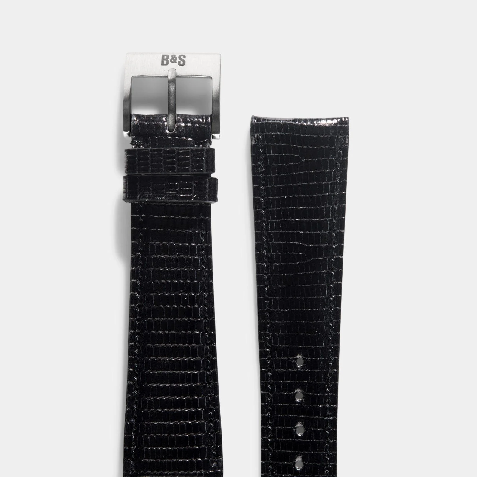 Brilliant Black Lizard Leather Watch Strap - Image 4