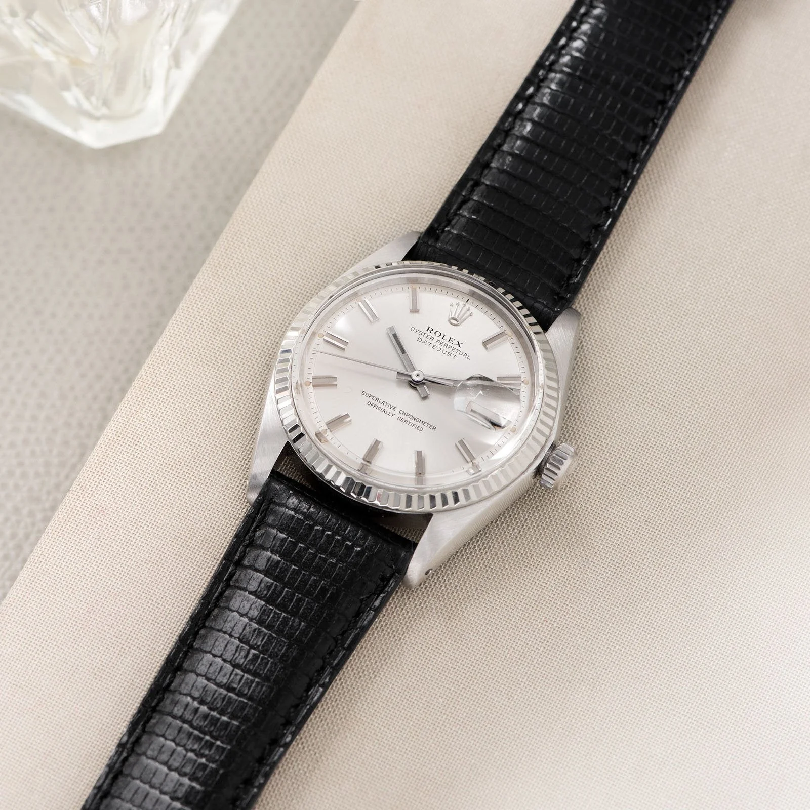 Brilliant Black Lizard Leather Watch Strap - Image 5