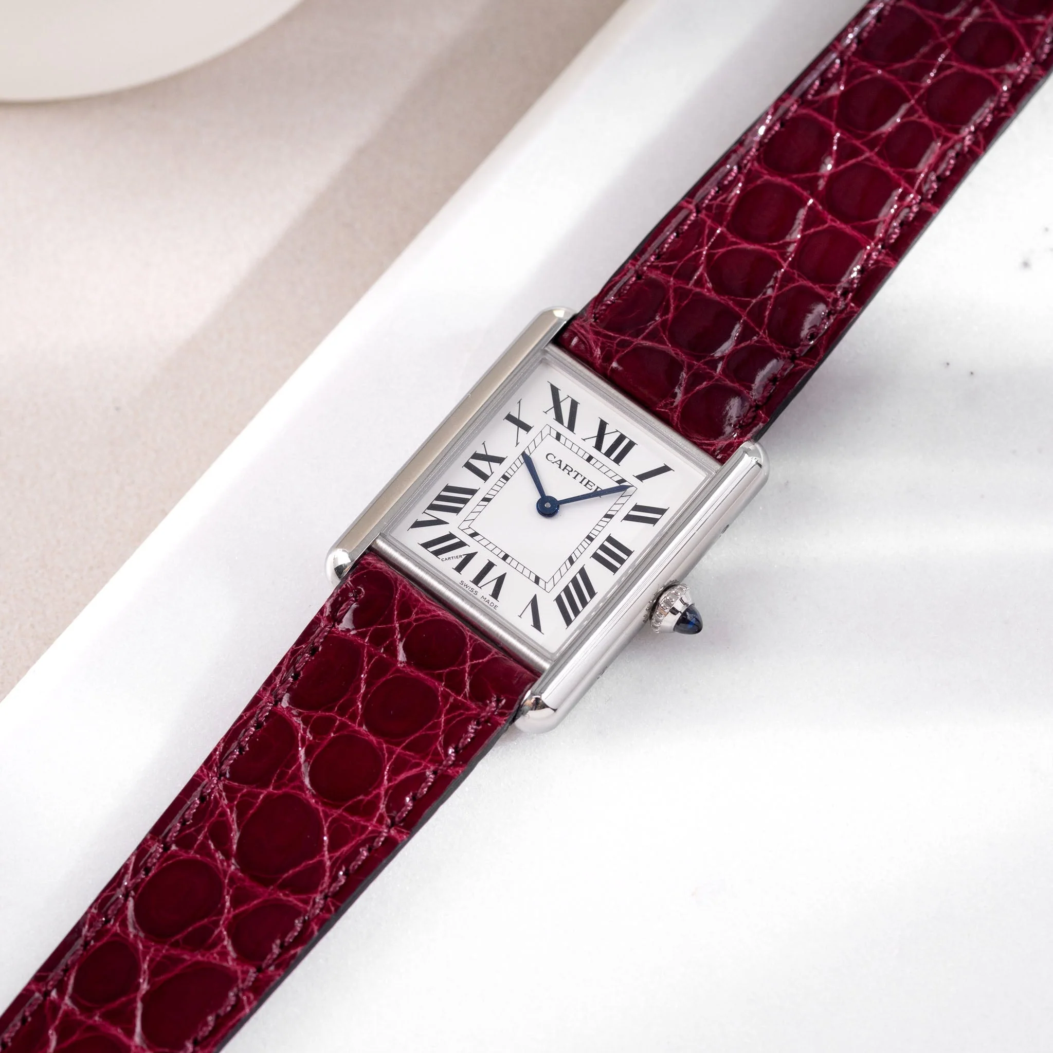 Brilliant Bordeaux Alligator Leather Watch Strap - Image 3