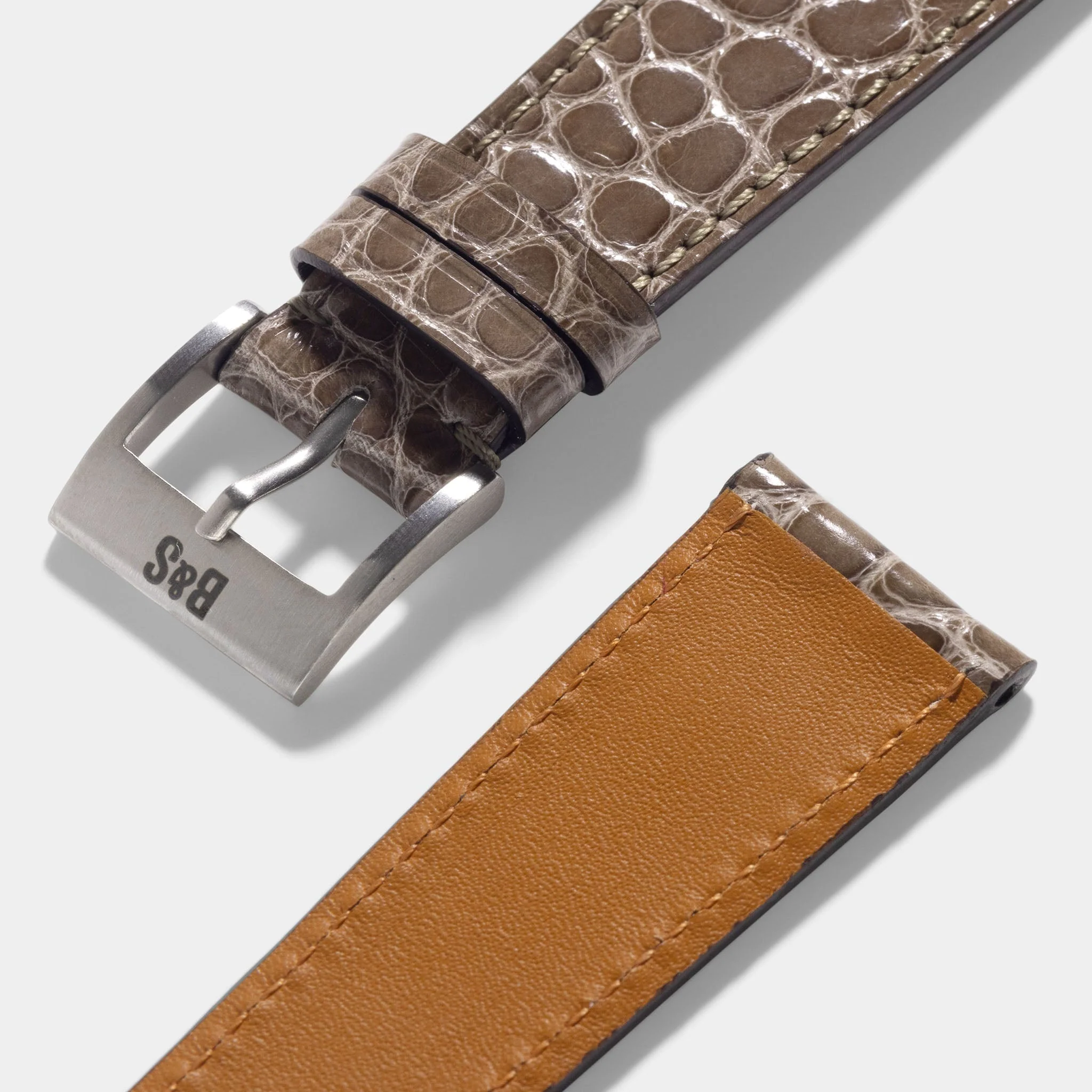 Brilliant Loutre Grey Alligator Watch Strap - Image 4