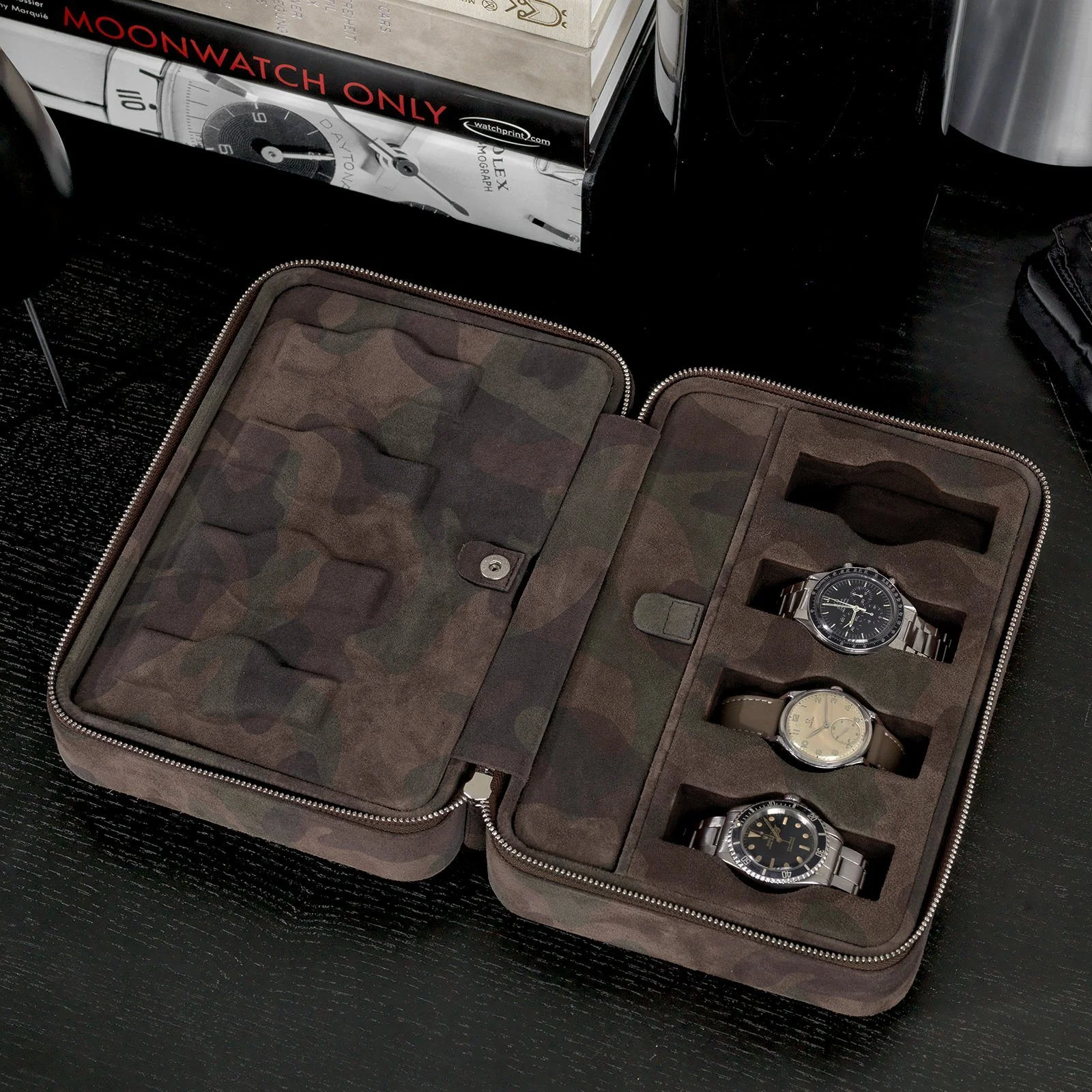 Brown Camo Suede Luxury Leather Watch Box by JPM - Image 3