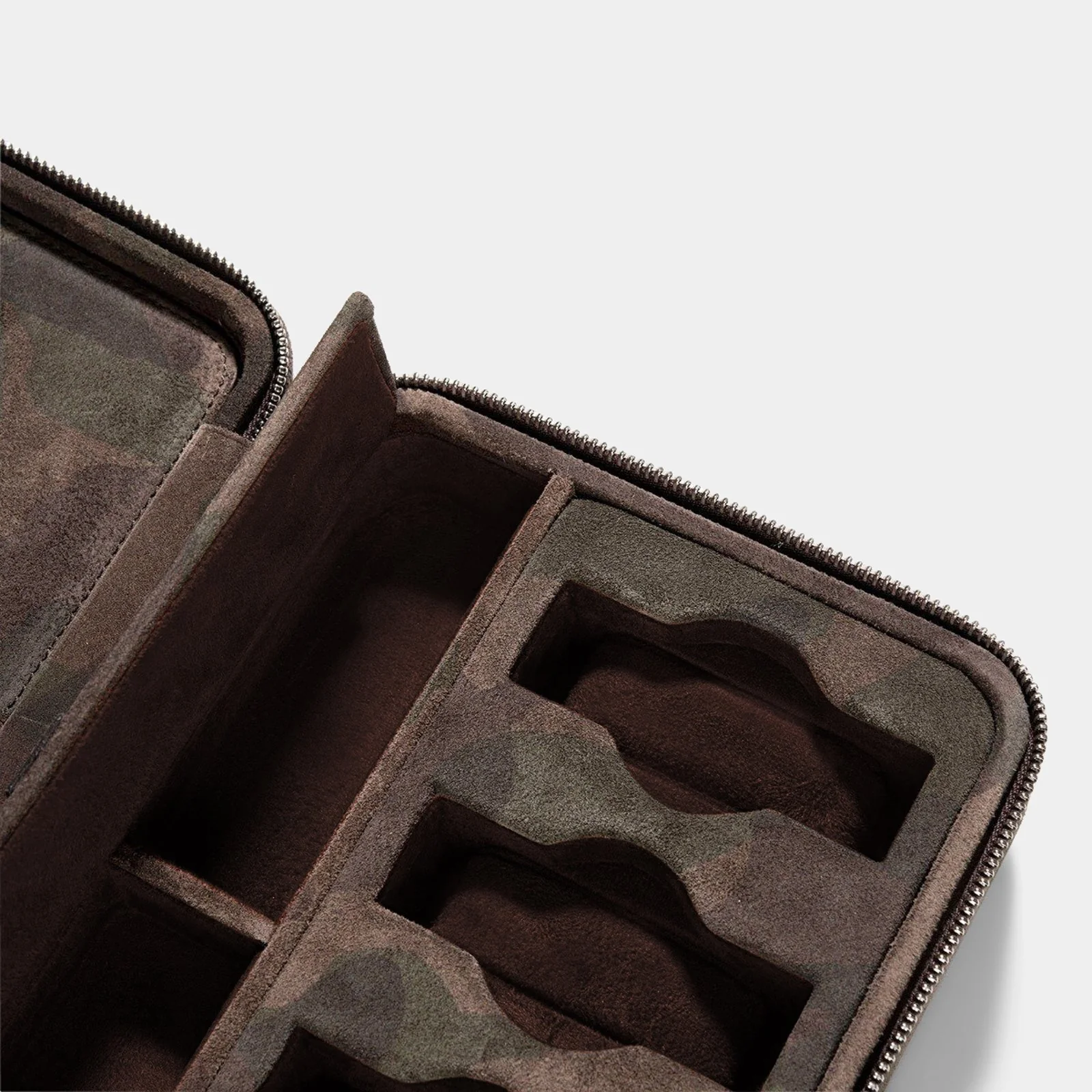 Brown Camo Suede Luxury Leather Watch Box by JPM - Image 6