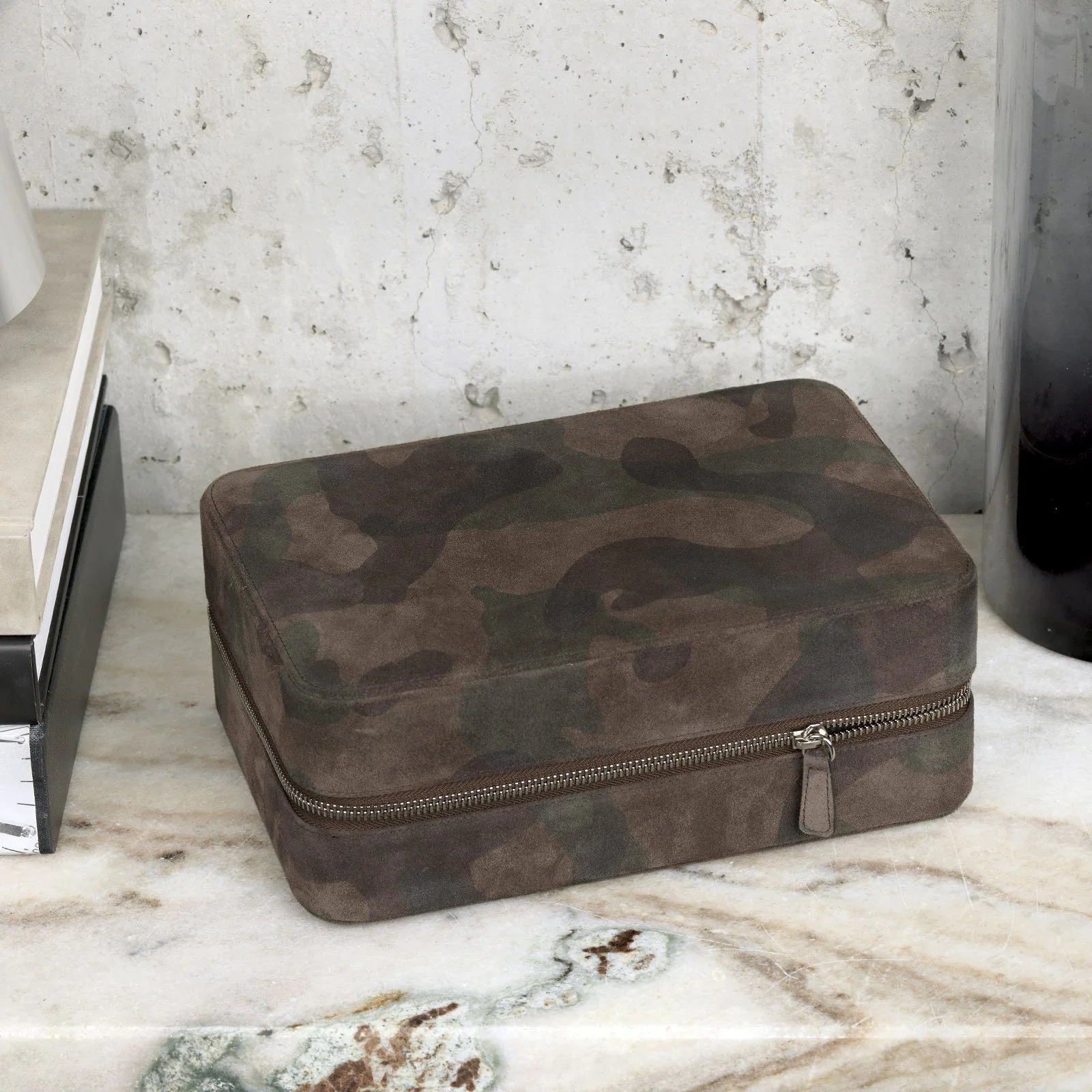 Brown Camo Suede Luxury Leather Watch Box by JPM - Image 7