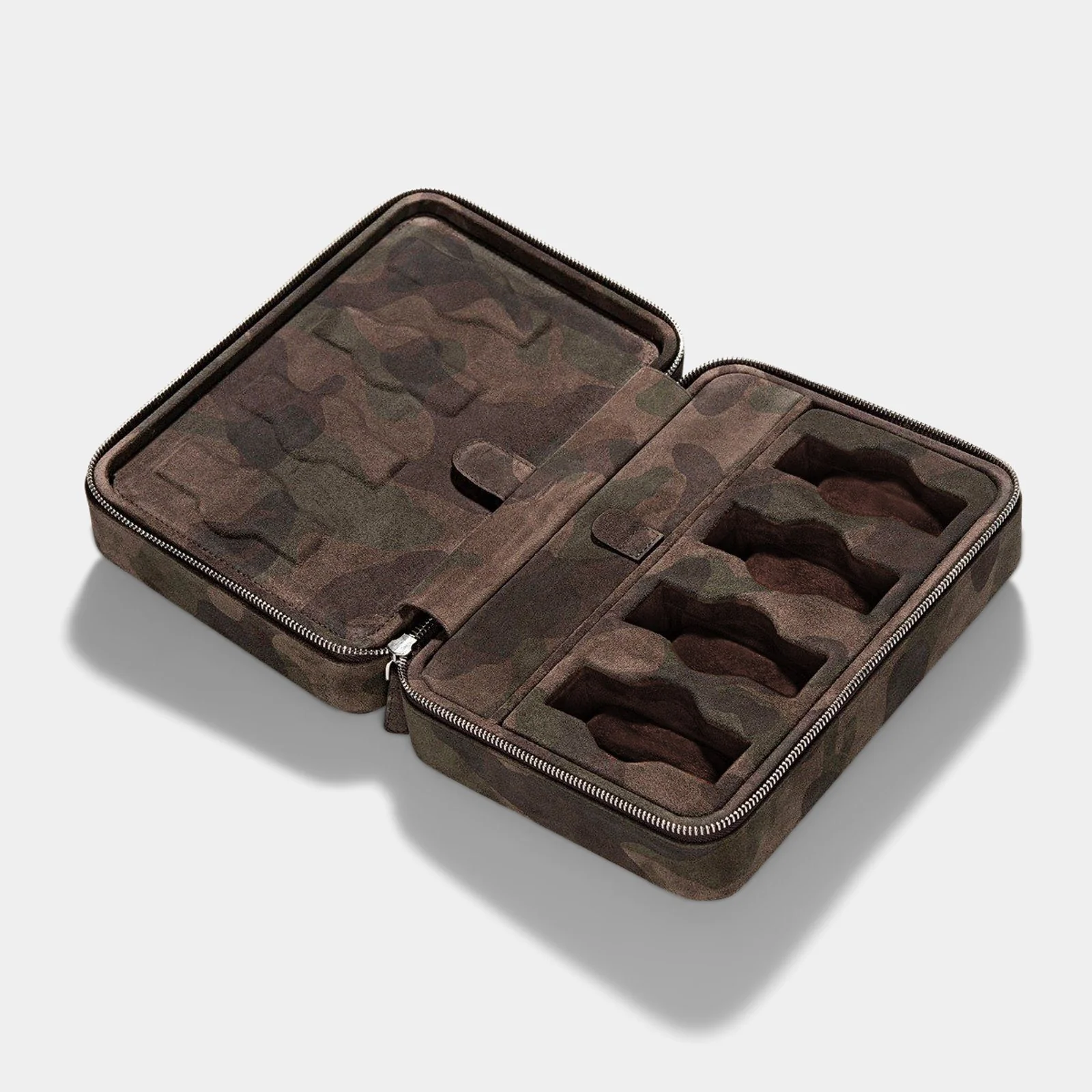 Brown Camo Suede Luxury Leather Watch Box by JPM - Image 8