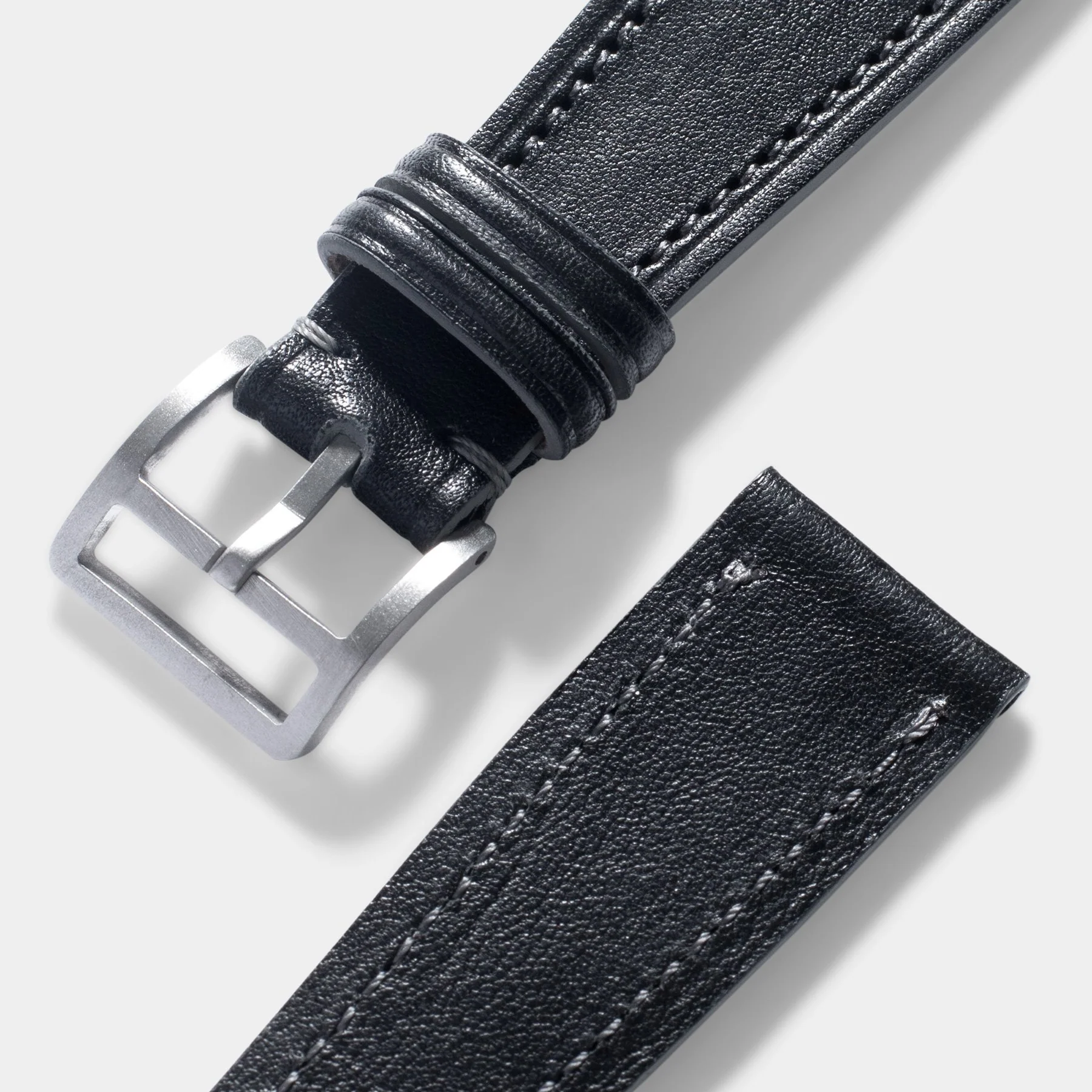 Café Noir Black Leather Watch Strap - Image 5