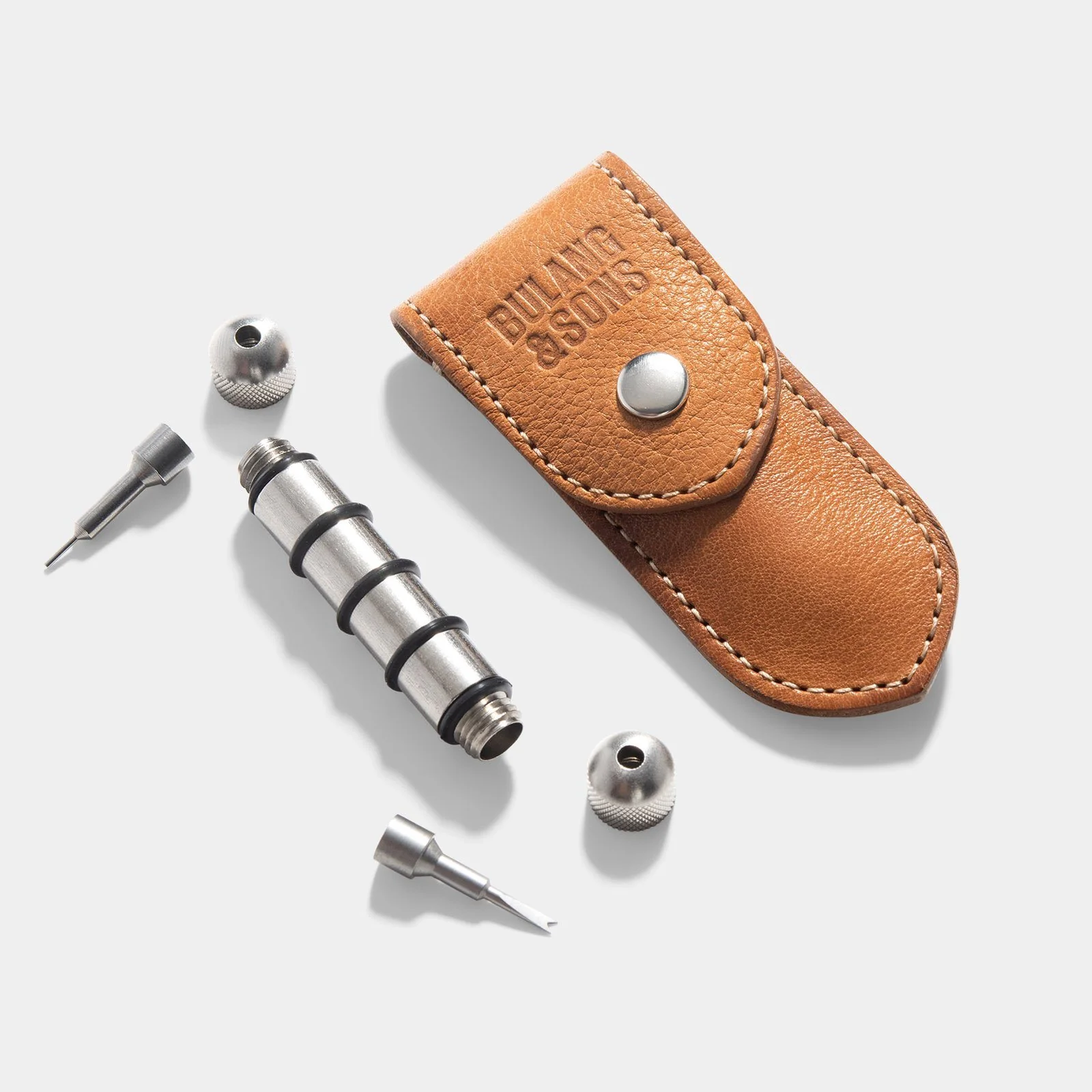 Caramel Brown Spring Bar Travel Tool Set - Image 5