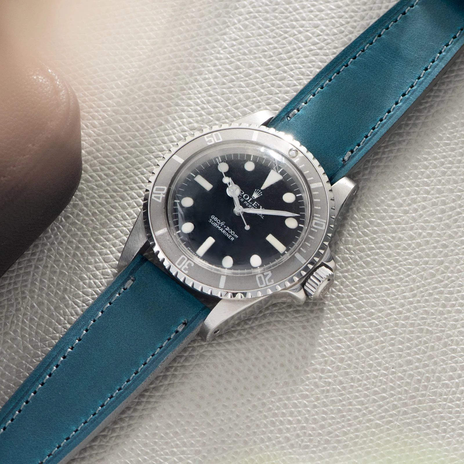 Château de Cassis Blue Horween Leather Watch Strap - Image 3