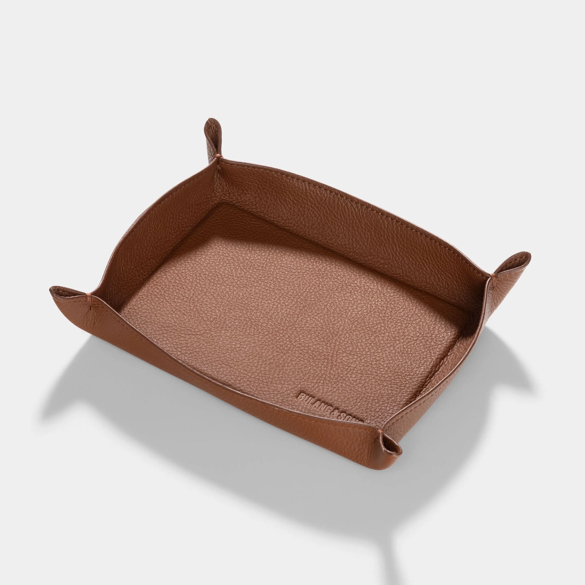Chesnut Brown Leather Valet Tray - Image 3