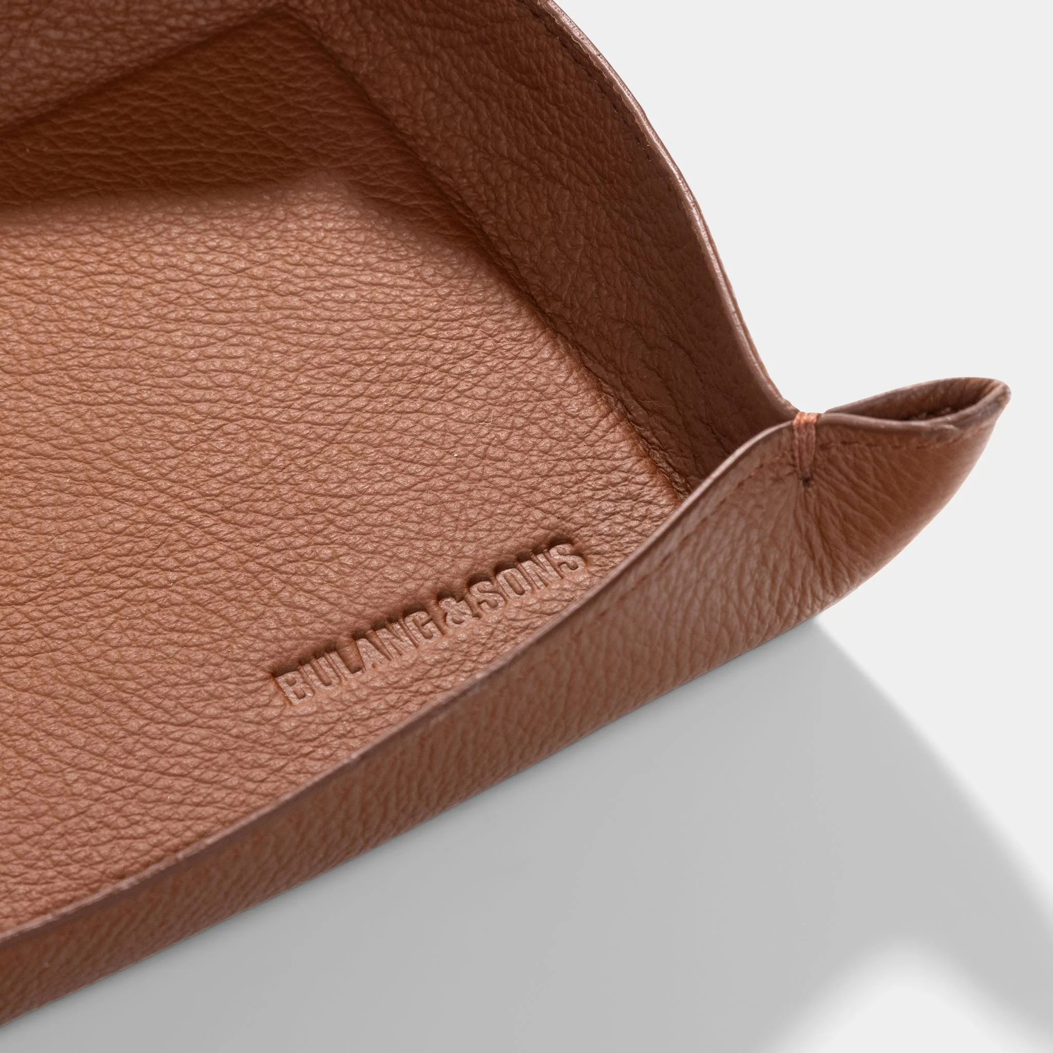 Chesnut Brown Leather Valet Tray - Image 4