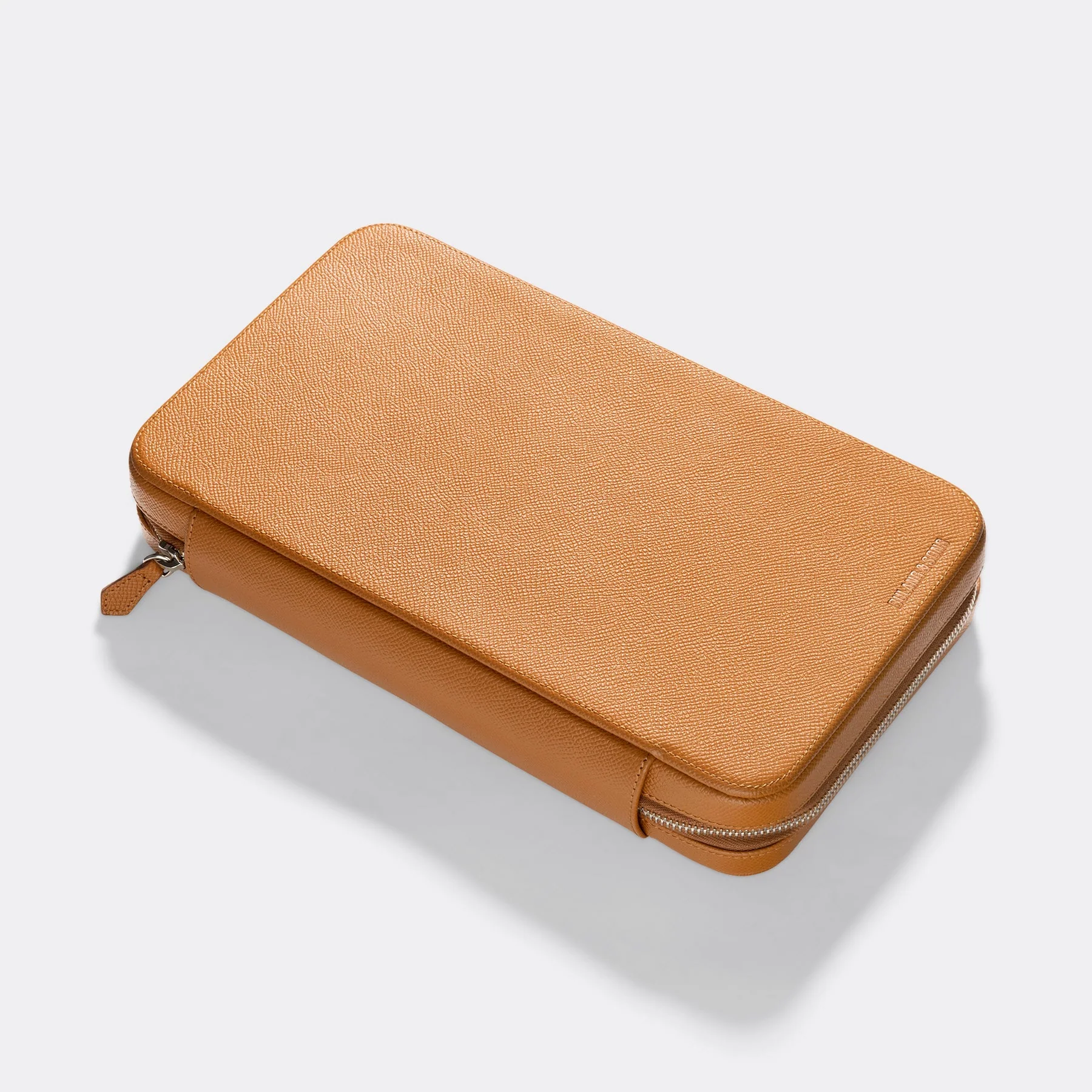 Cognac Brown 10 Watch Leather Zip Folder - Image 3