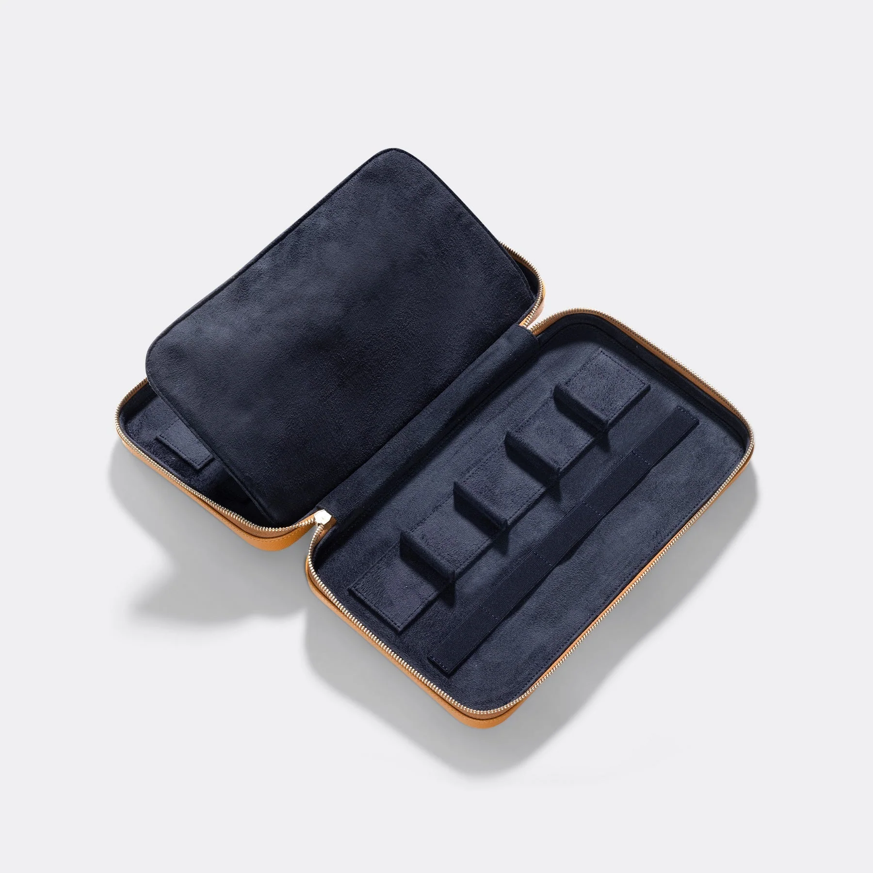 Cognac Brown 10 Watch Leather Zip Folder - Image 5