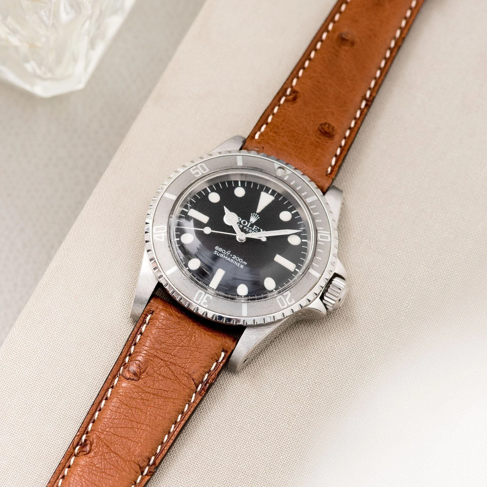 Cognac Brown Ostrich Leather Watch Strap - Image 3