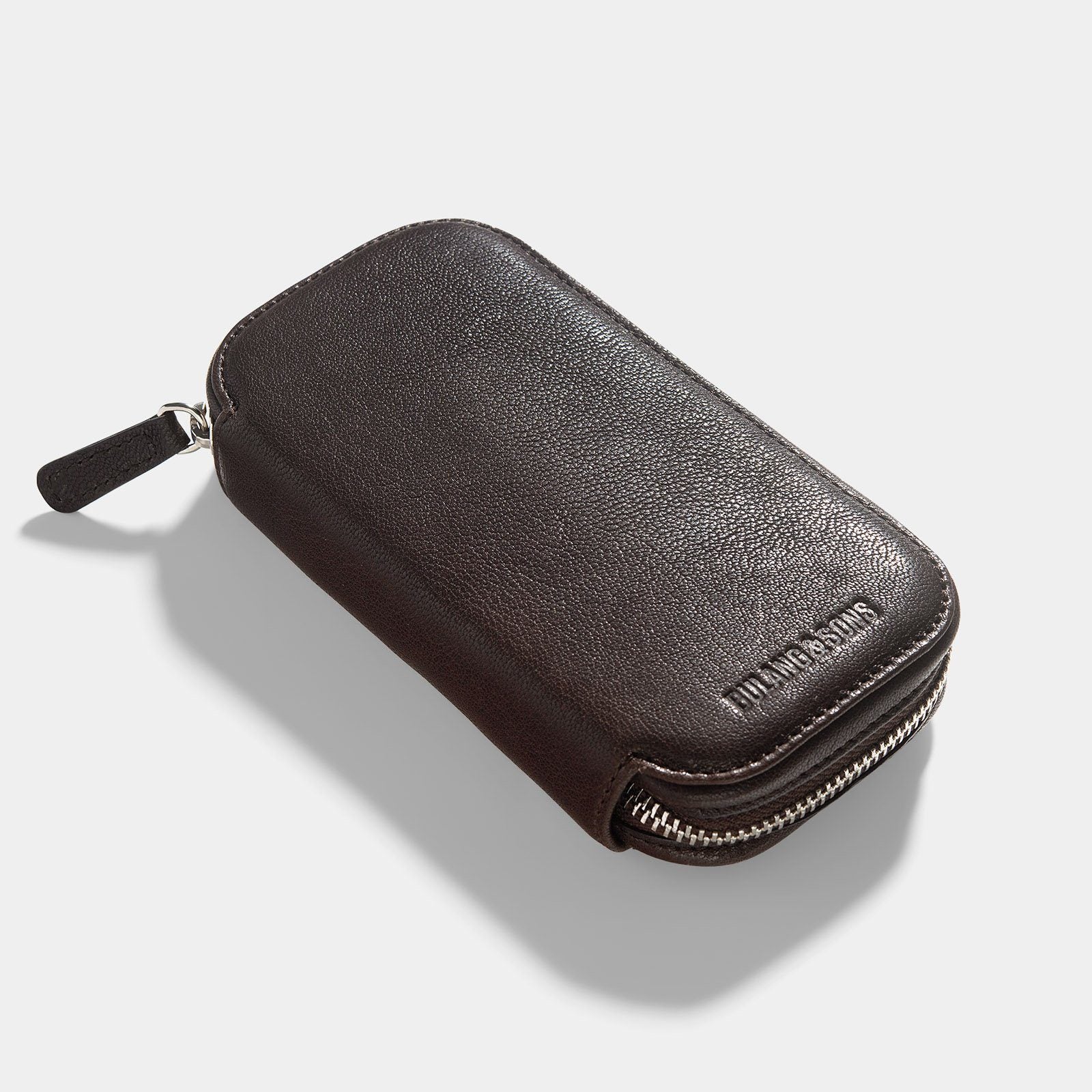 Dark Brown 2 Watch Leather Zip Pouch - Image 4