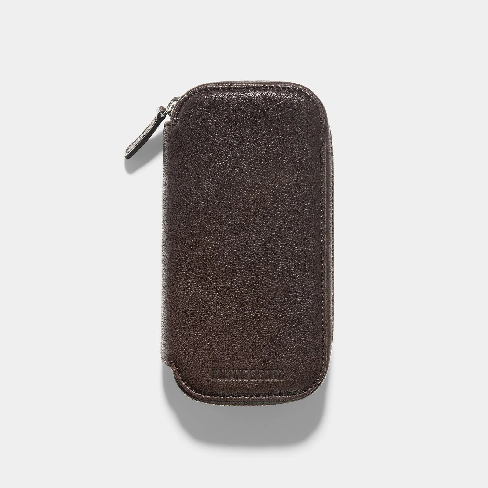 Dark Brown 2 Watch Leather Zip Pouch - Image 6