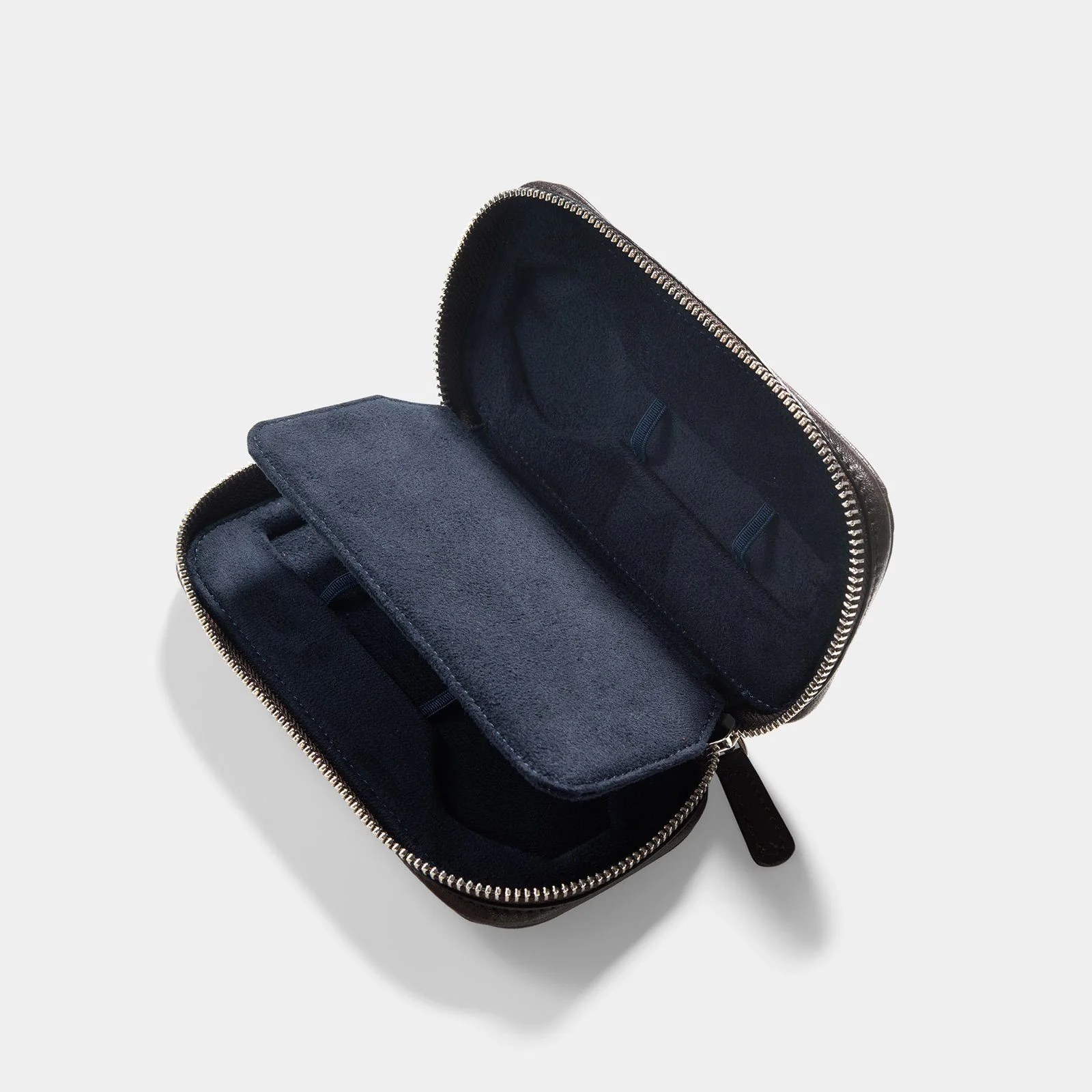 Dark Brown 2 Watch Leather Zip Pouch - Image 7