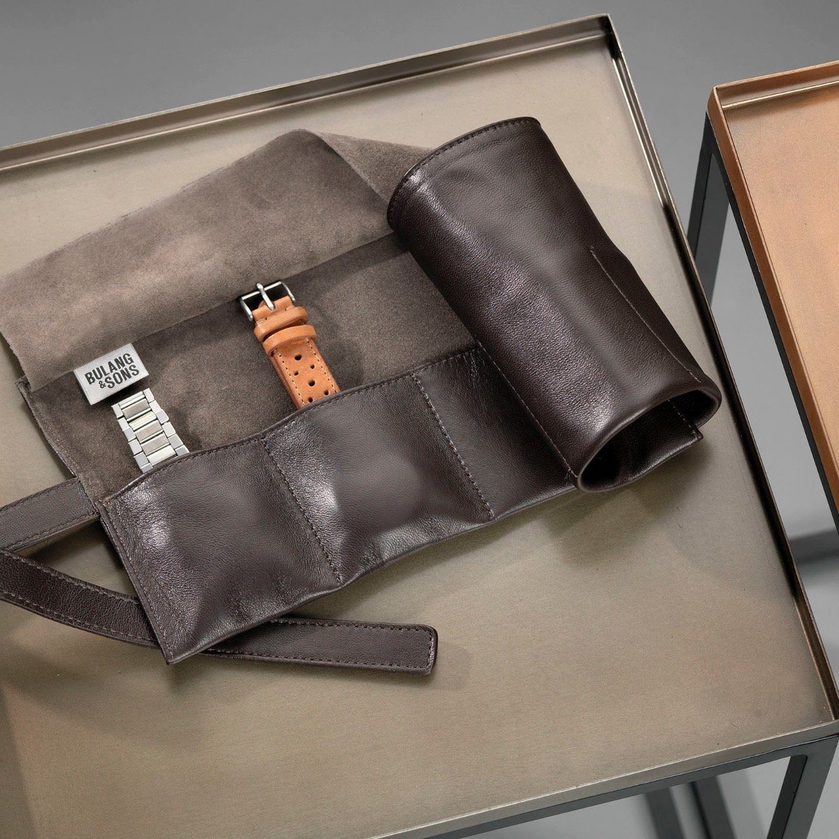 Dark Brown 6 Watches Leather Roll - Image 6