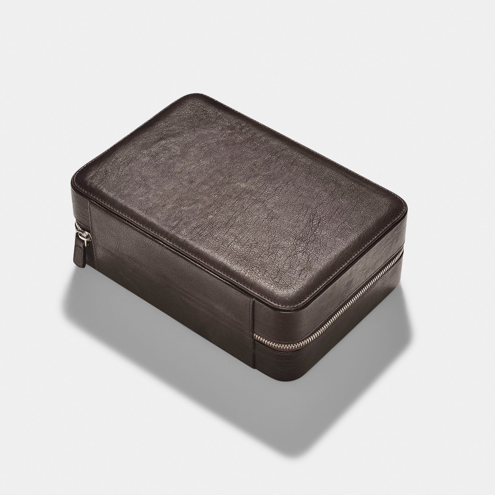 Dark Brown Cognac Luxury Leather Watch Box by JPM - Image 5