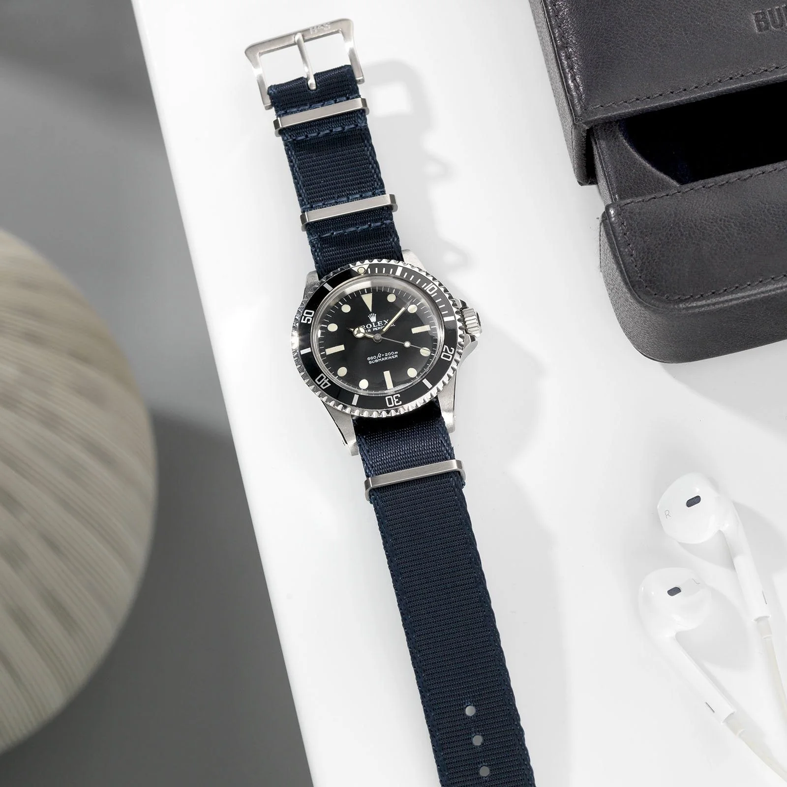 Deluxe Nylon Single Pass Watch Strap Navy Blue - Image 5