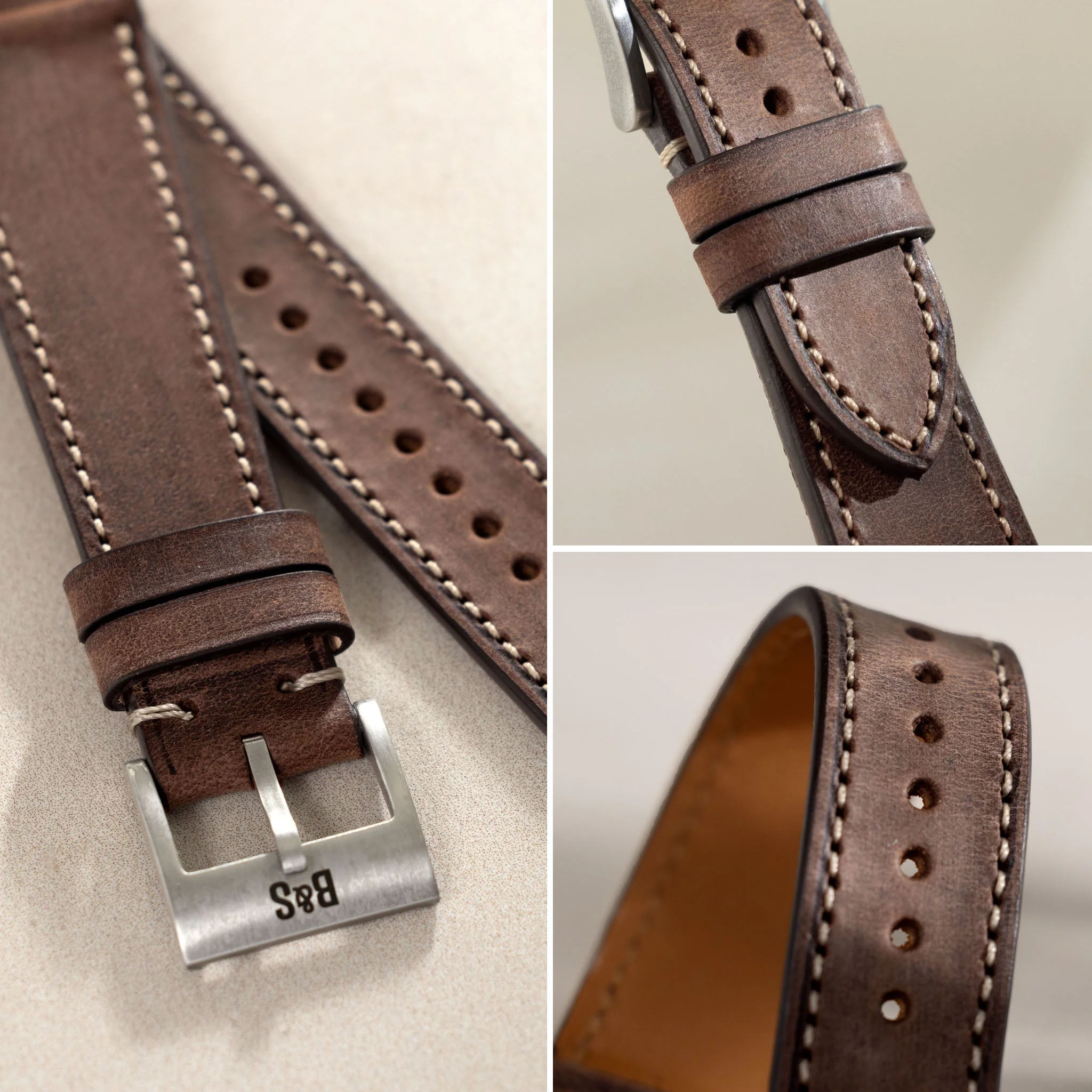 Dry Soil Brown Leather Watch Strap - Image 5
