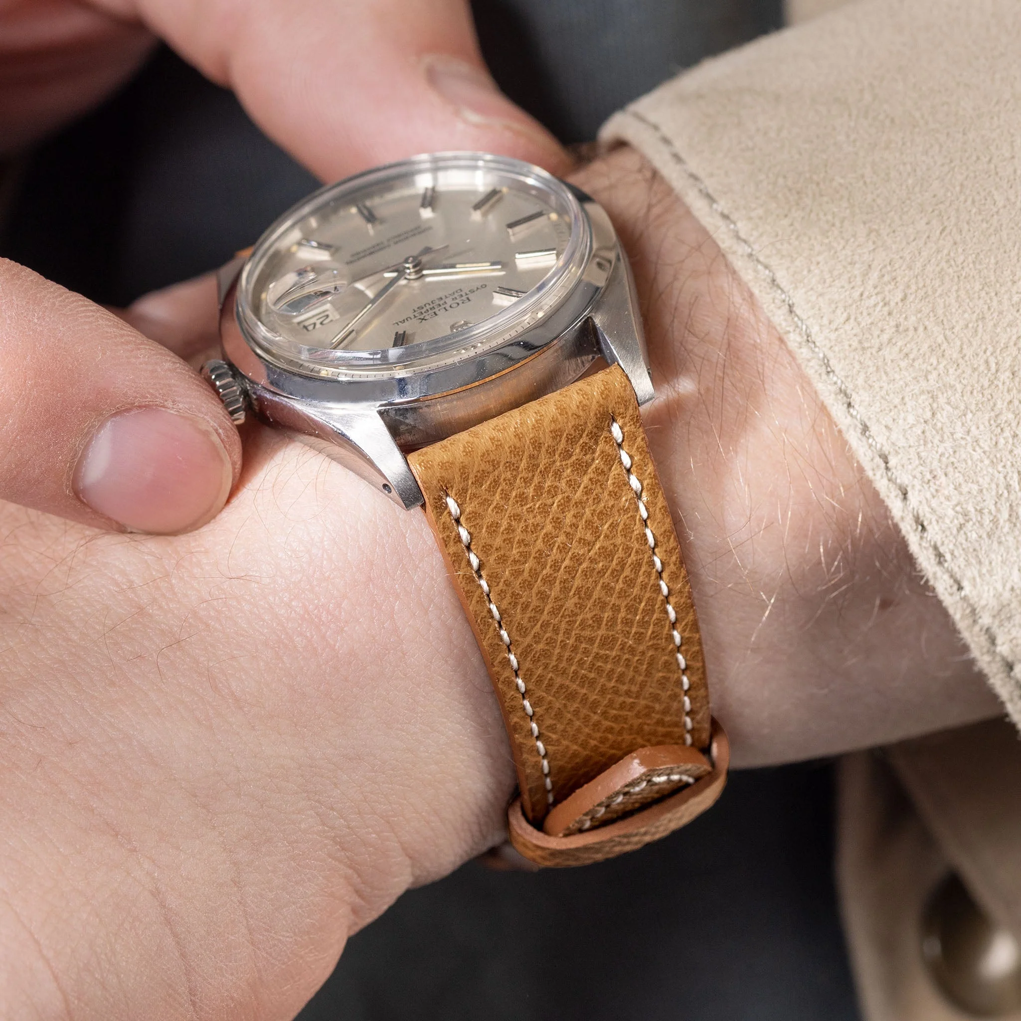 Marston Calf Cognac Brown Leather Watch Strap - Image 4