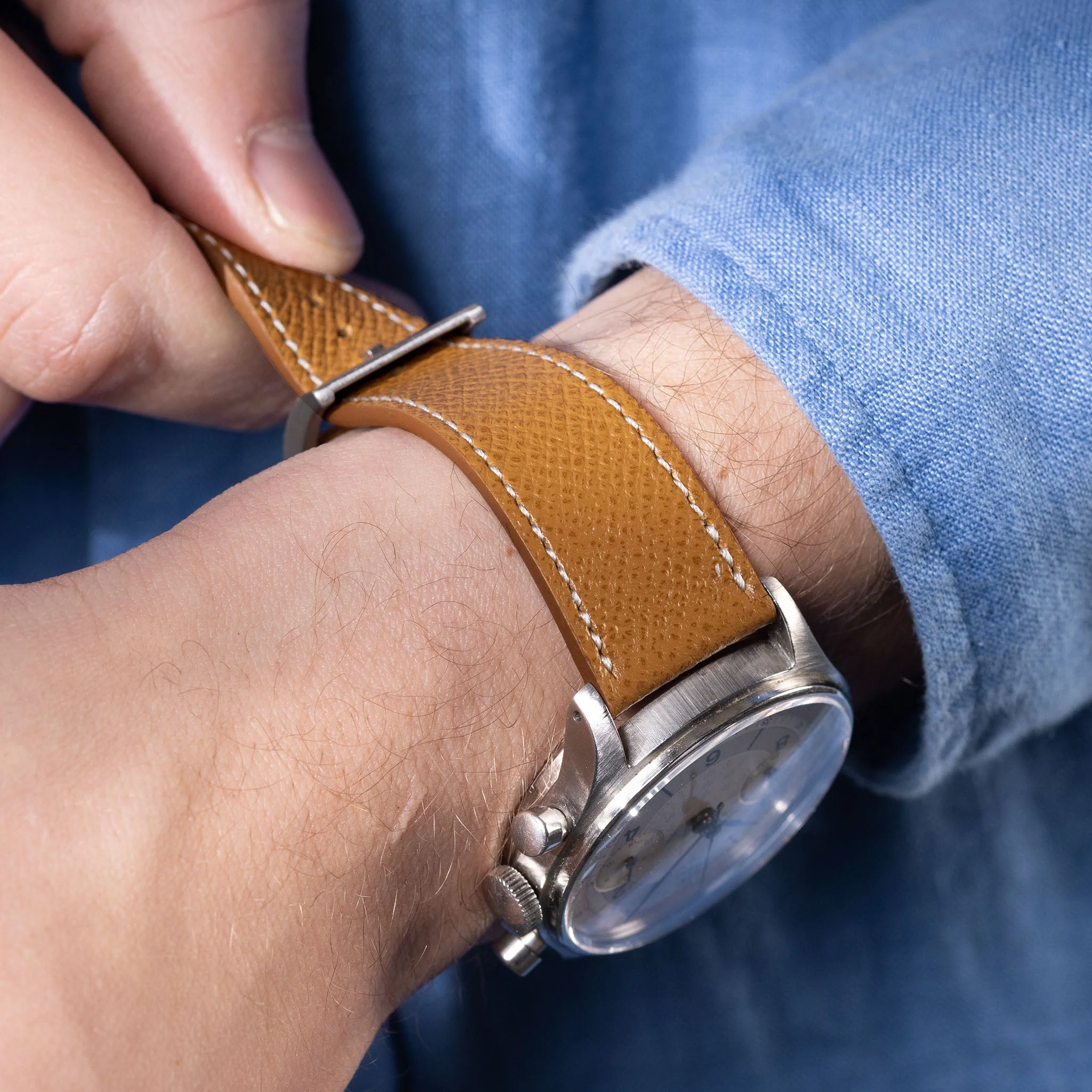 Marston Calf Cognac Brown Leather Watch Strap - Image 7