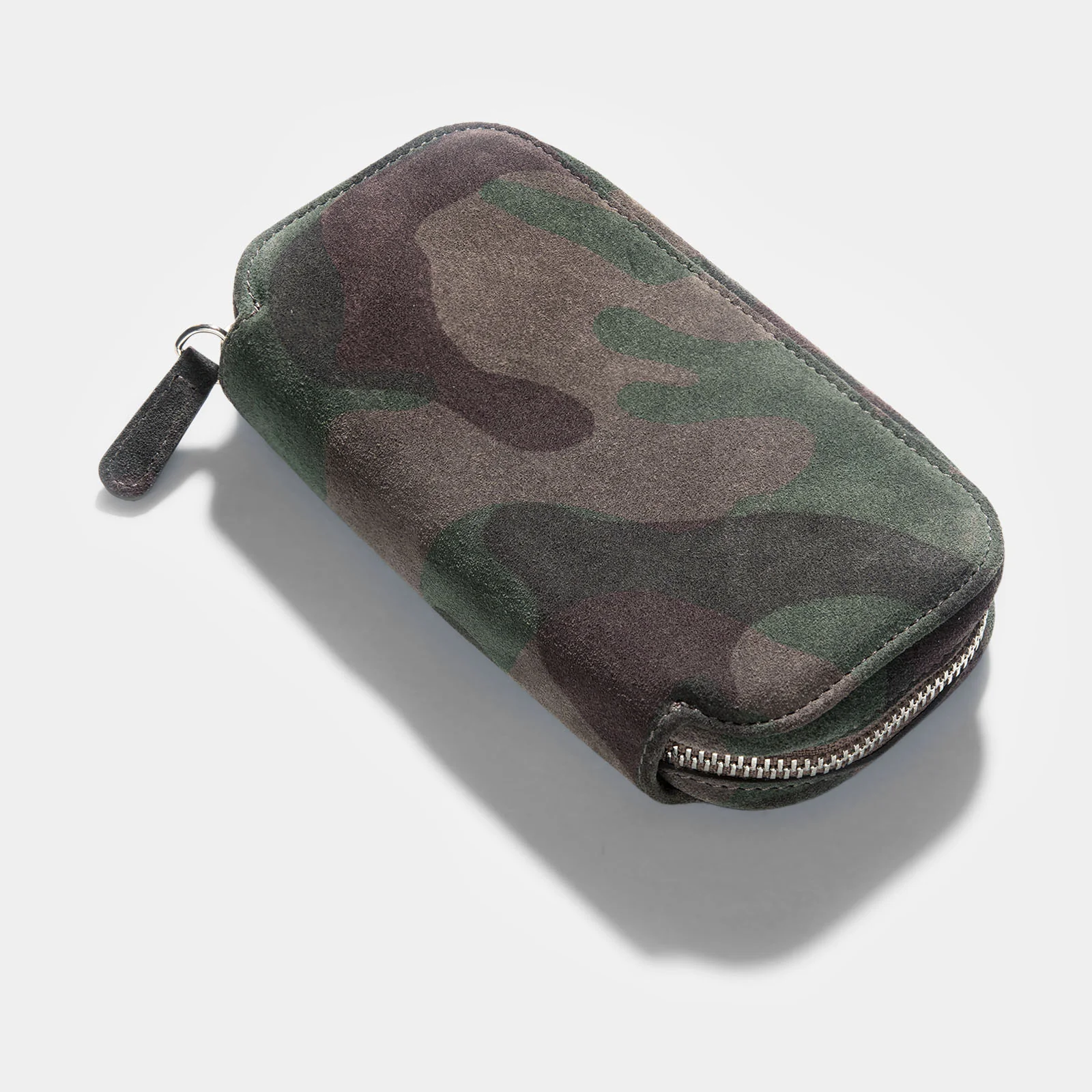 Grey Camo 2 Watch Leather Zip Pouch - Image 4