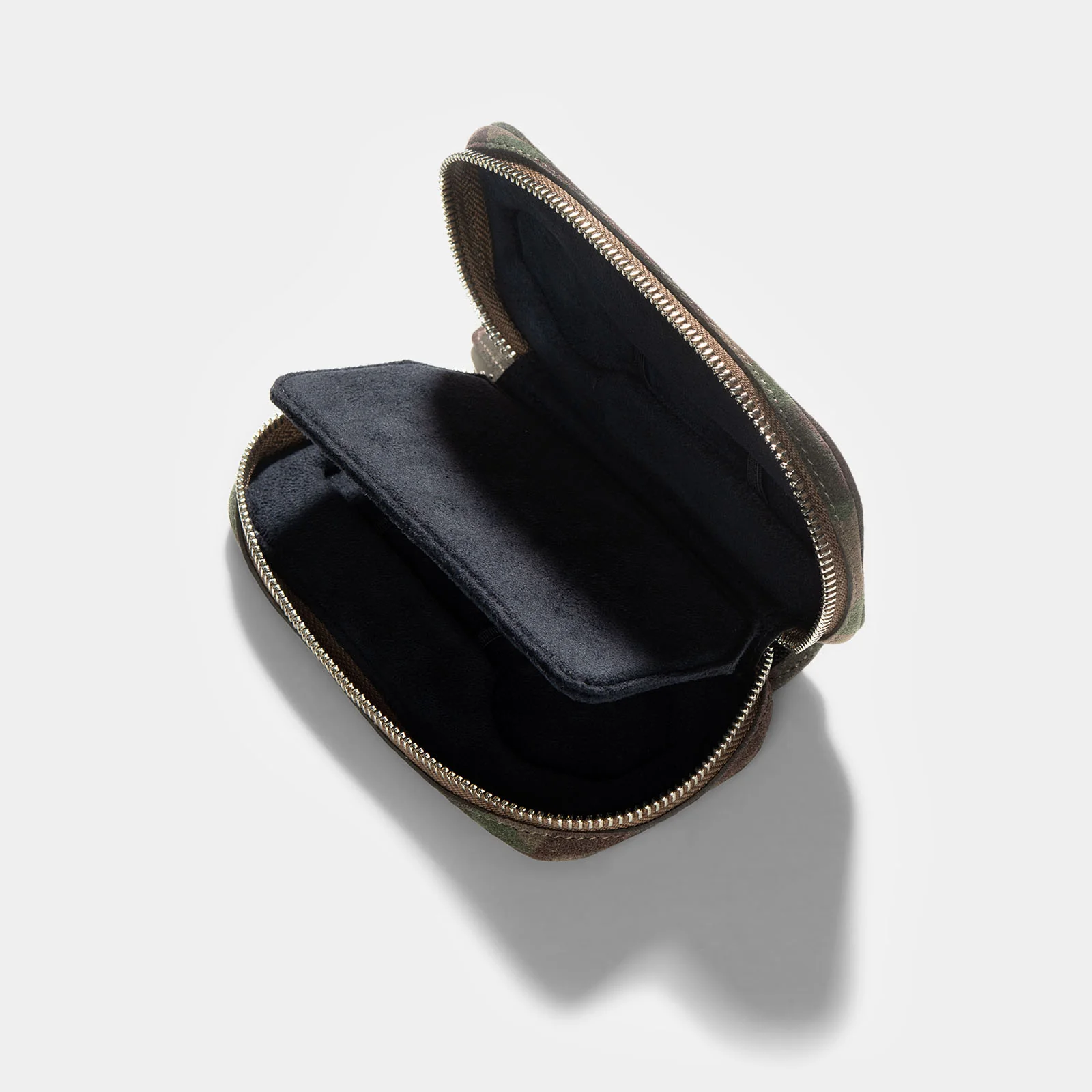 Grey Camo 2 Watch Leather Zip Pouch - Image 5