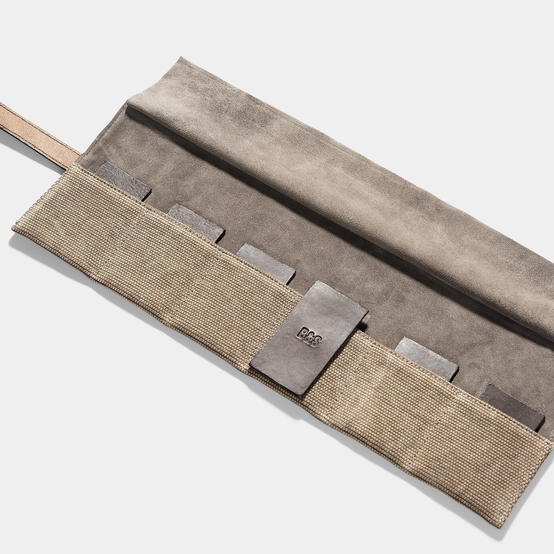 Grey Canvas 6 Watches Leather Roll - Image 6