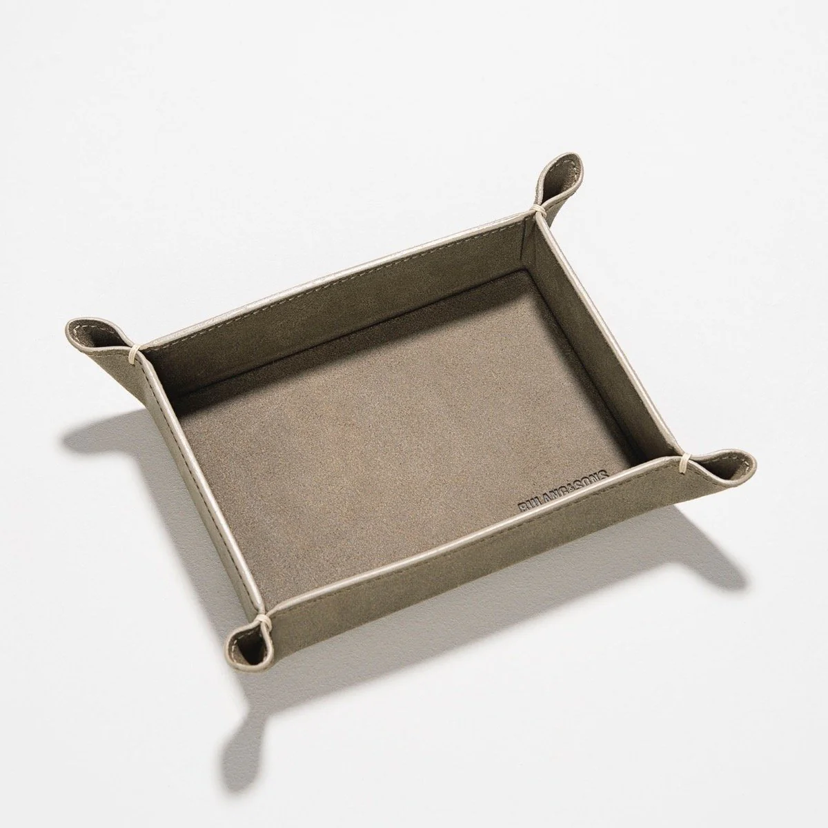 Grey Rugged Small Leather Valet Tray - Image 3