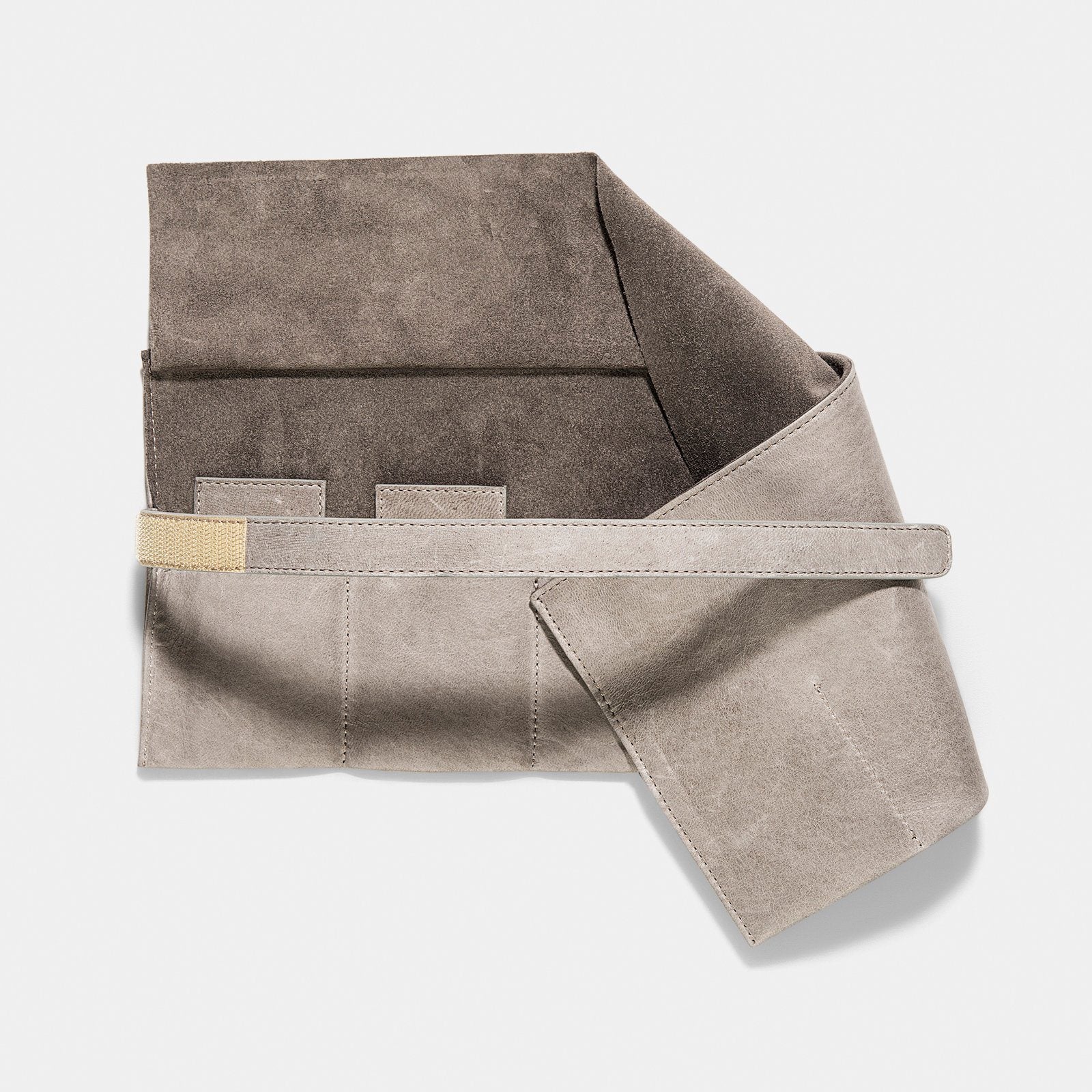 Grey Wax Treated 6 Watches Leather Roll - Image 3