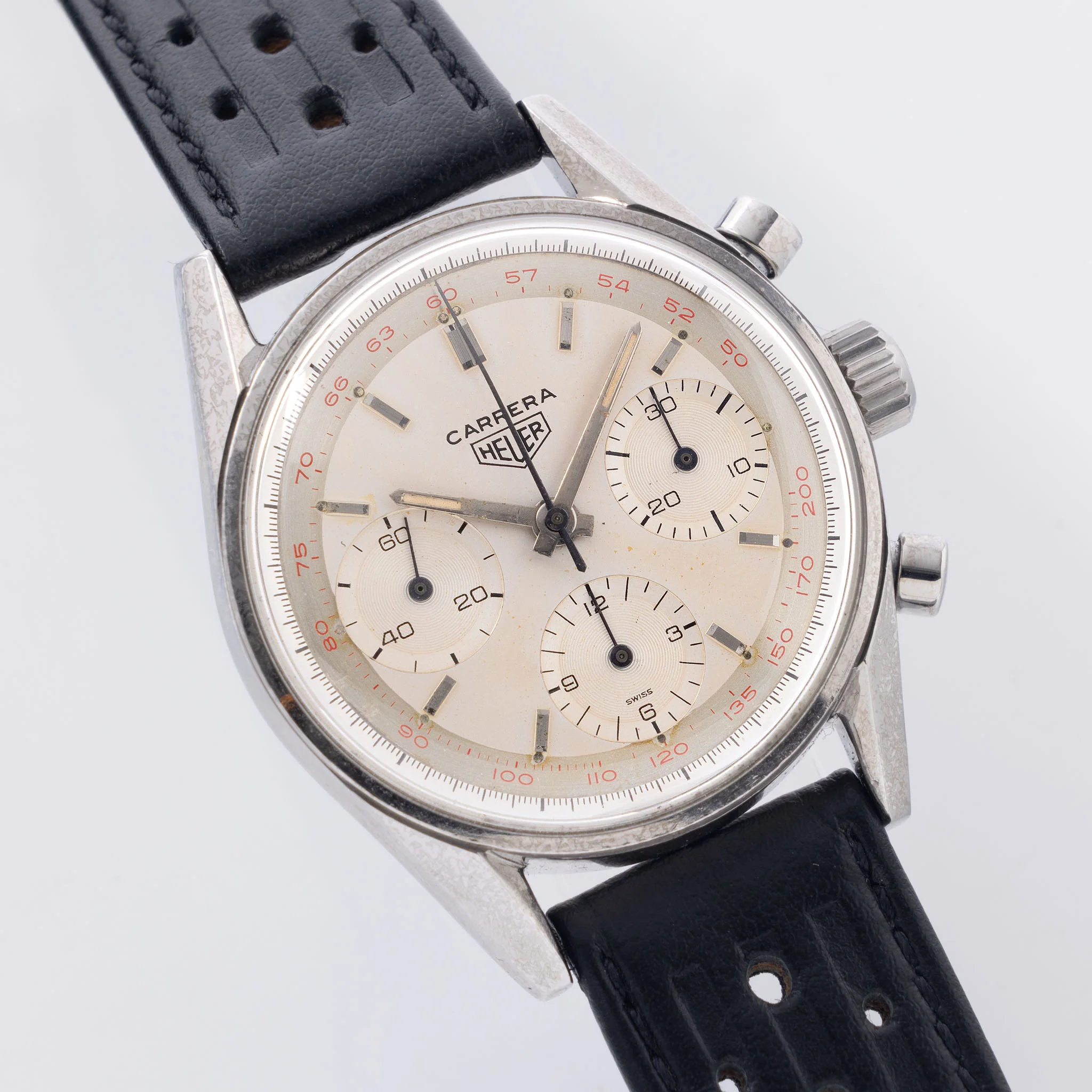 Heuer Carrera 12 Silver Dial "Red Tachy" Ref. 2447 - Image 3
