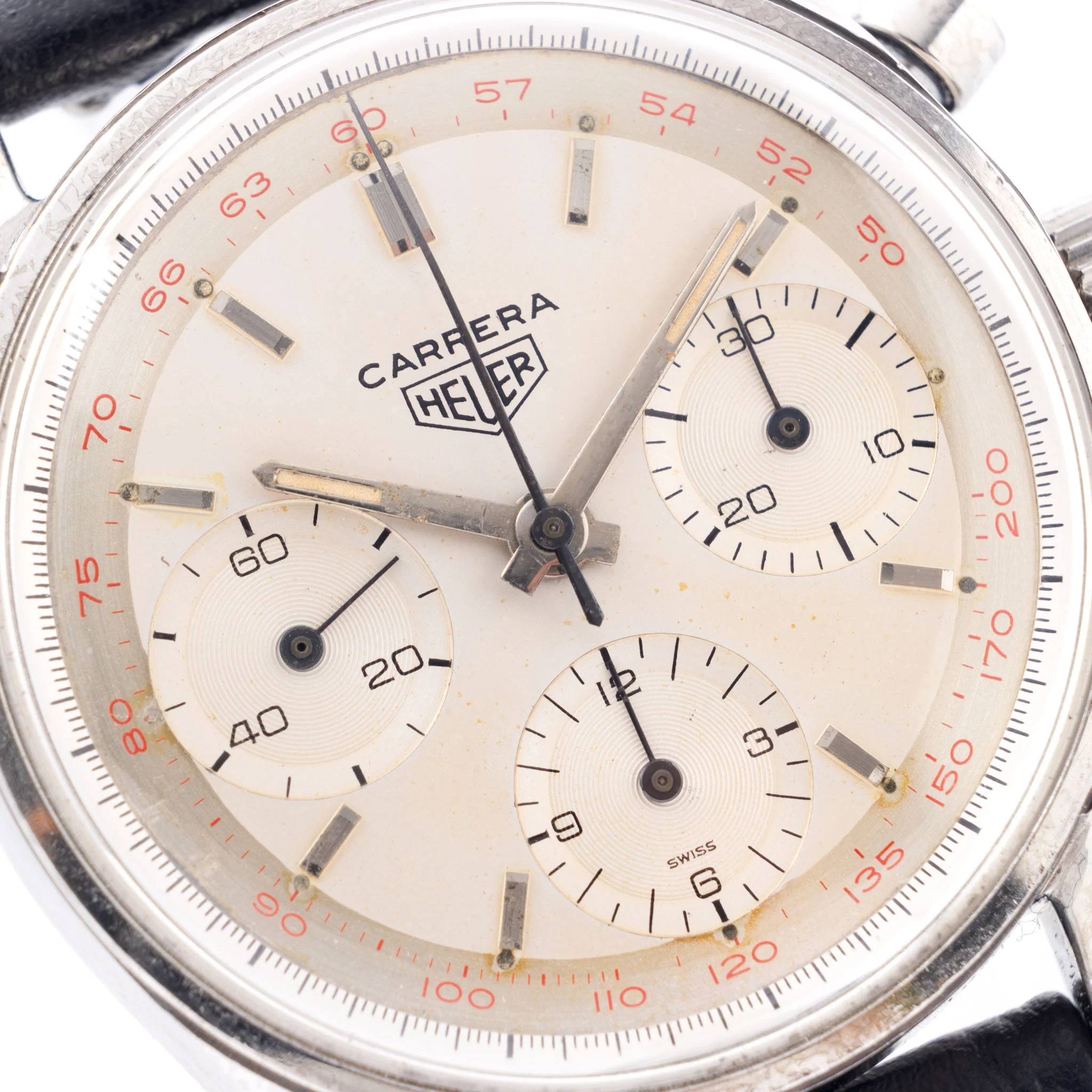 Heuer Carrera 12 Silver Dial "Red Tachy" Ref. 2447 - Image 4