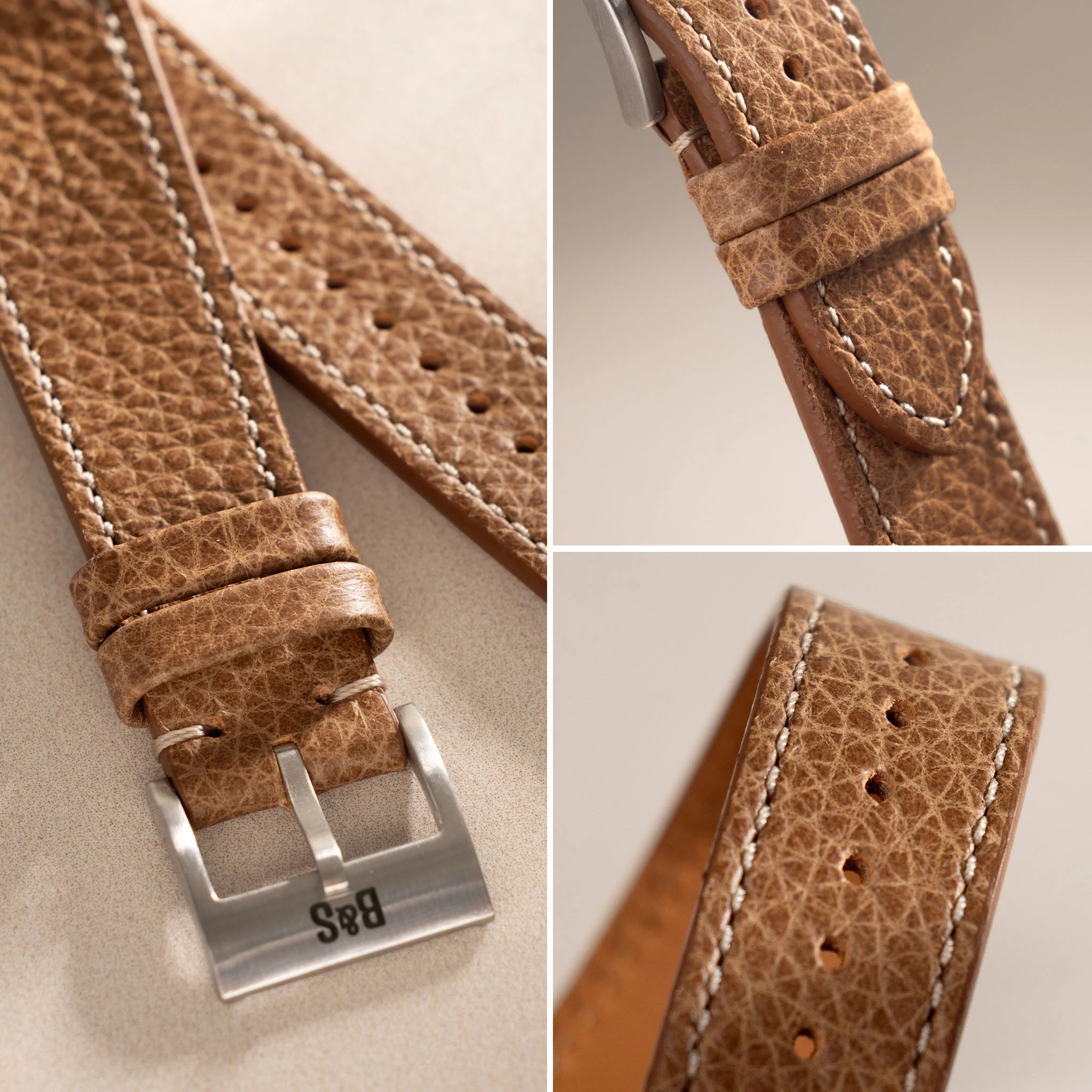 Kansas Brown Leather Watch Strap - Image 5