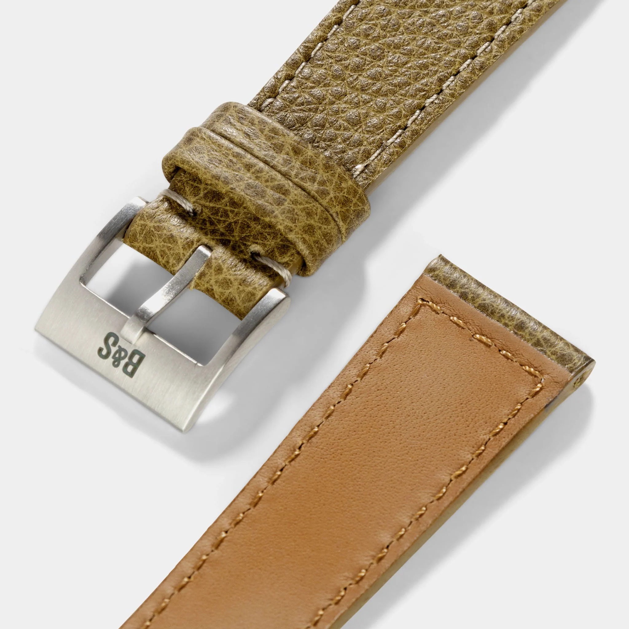 Kansas Green Boxed Leather Watch Strap - Image 4