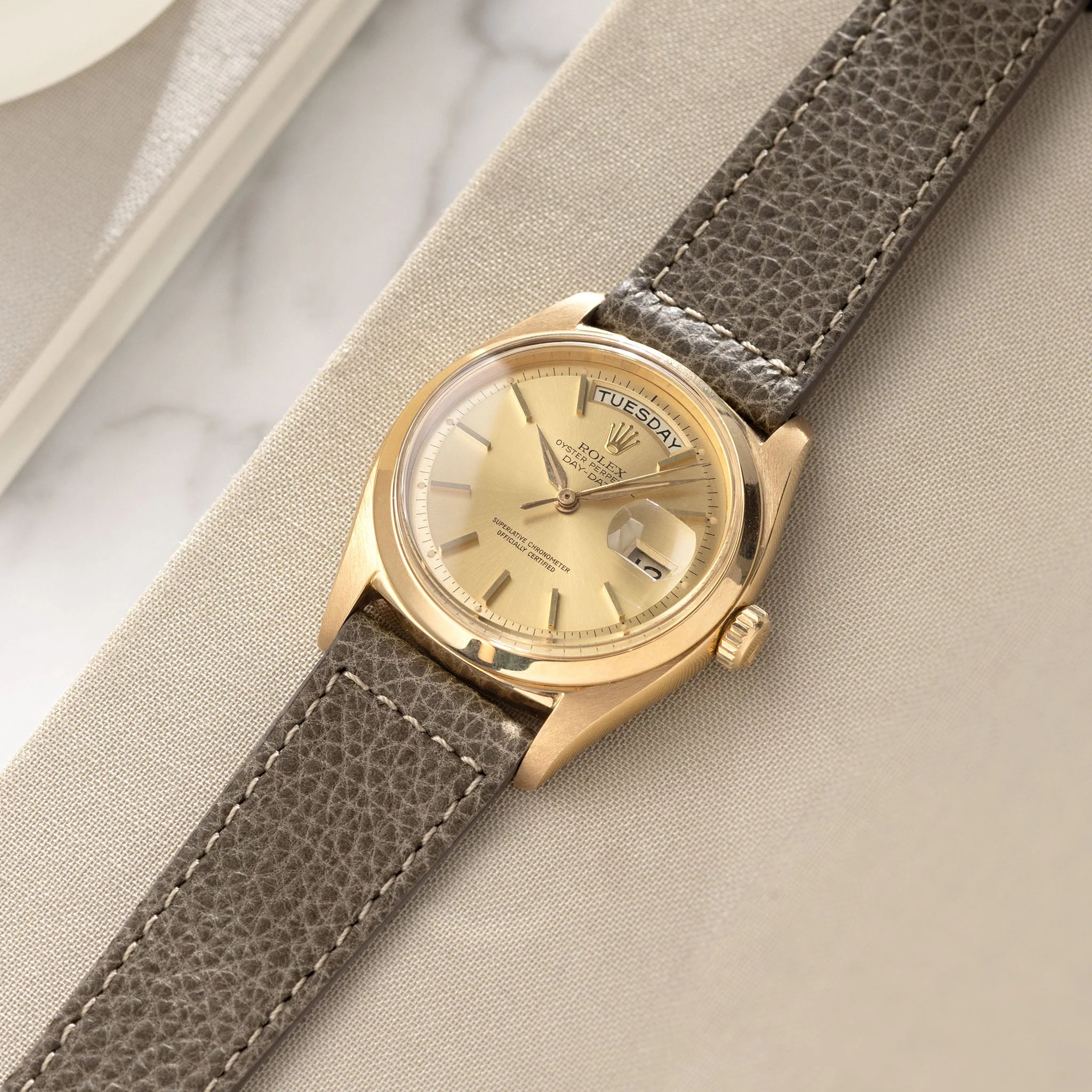 Kansas Grey Boxed Leather Watch Strap - Image 3