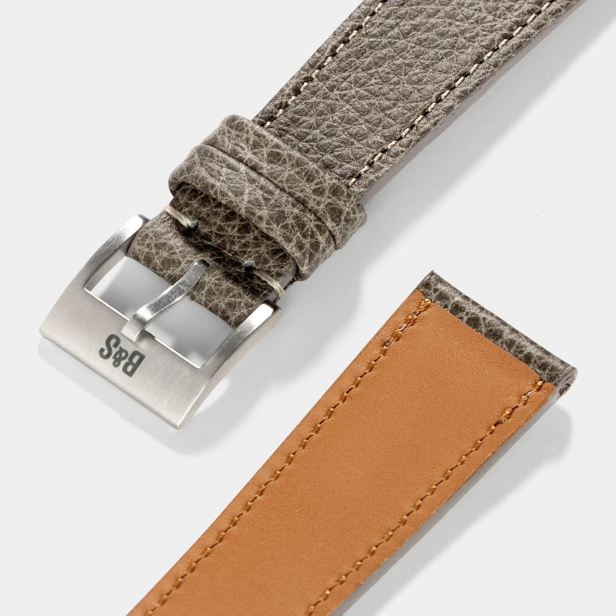 Kansas Grey Leather Watch Strap - Image 3