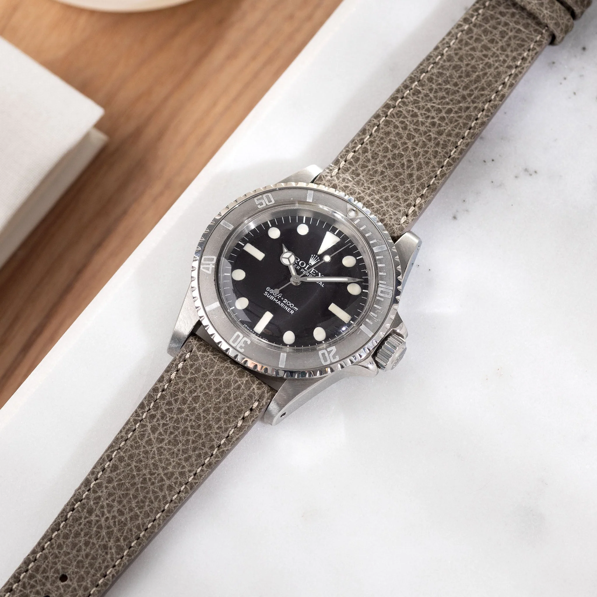Kansas Grey Leather Watch Strap - Image 7